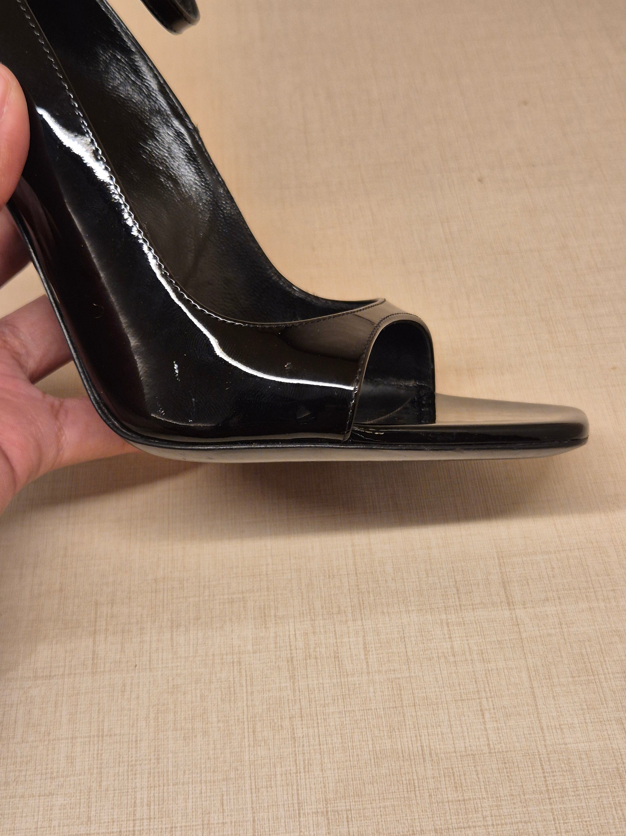 YSL Heels Opyum Black Patent