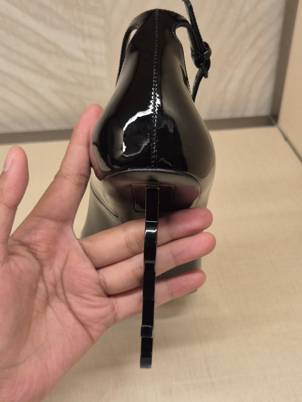 YSL Heels Opyum Black Patent