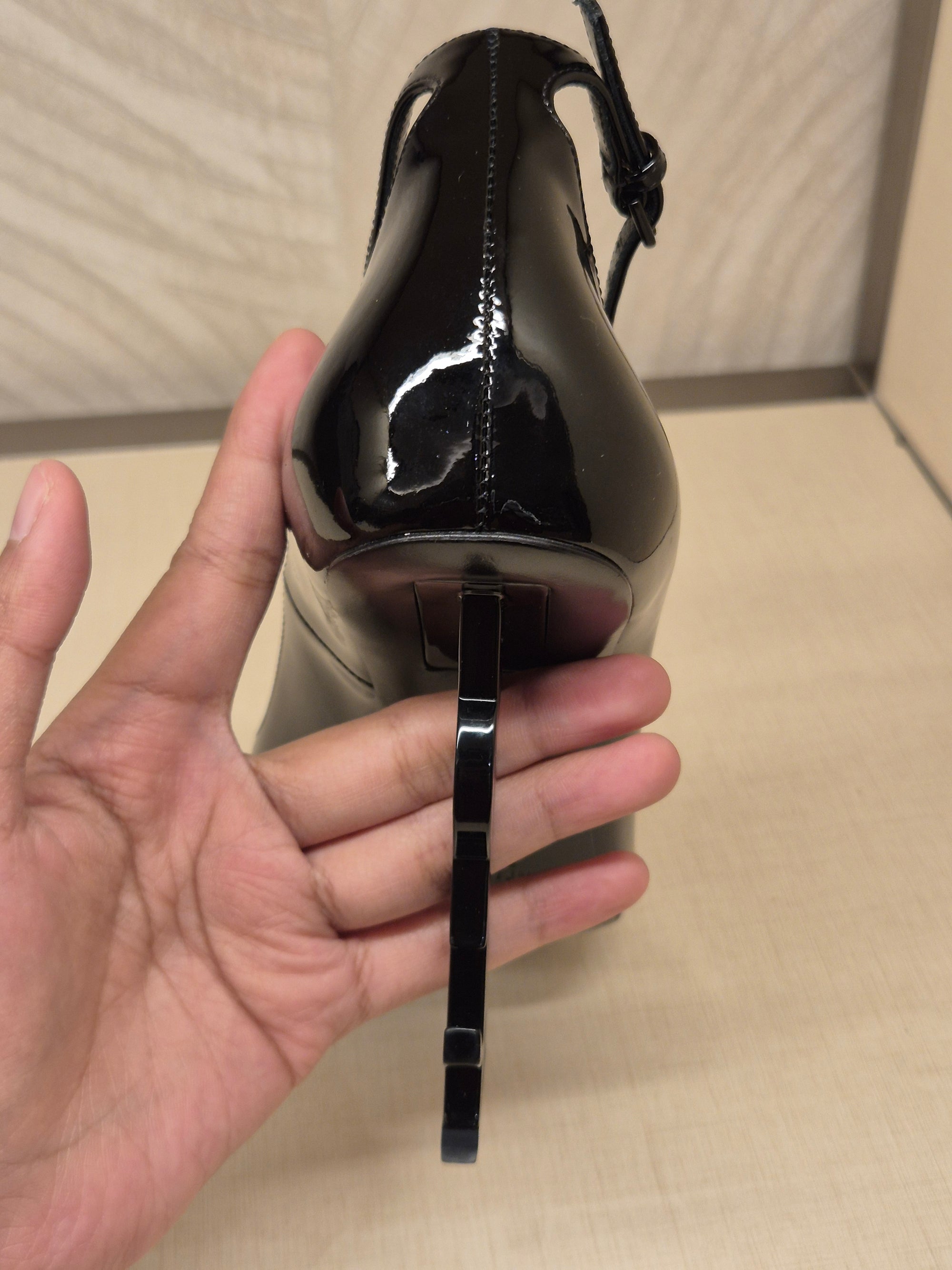 YSL Heels Opyum Black Patent