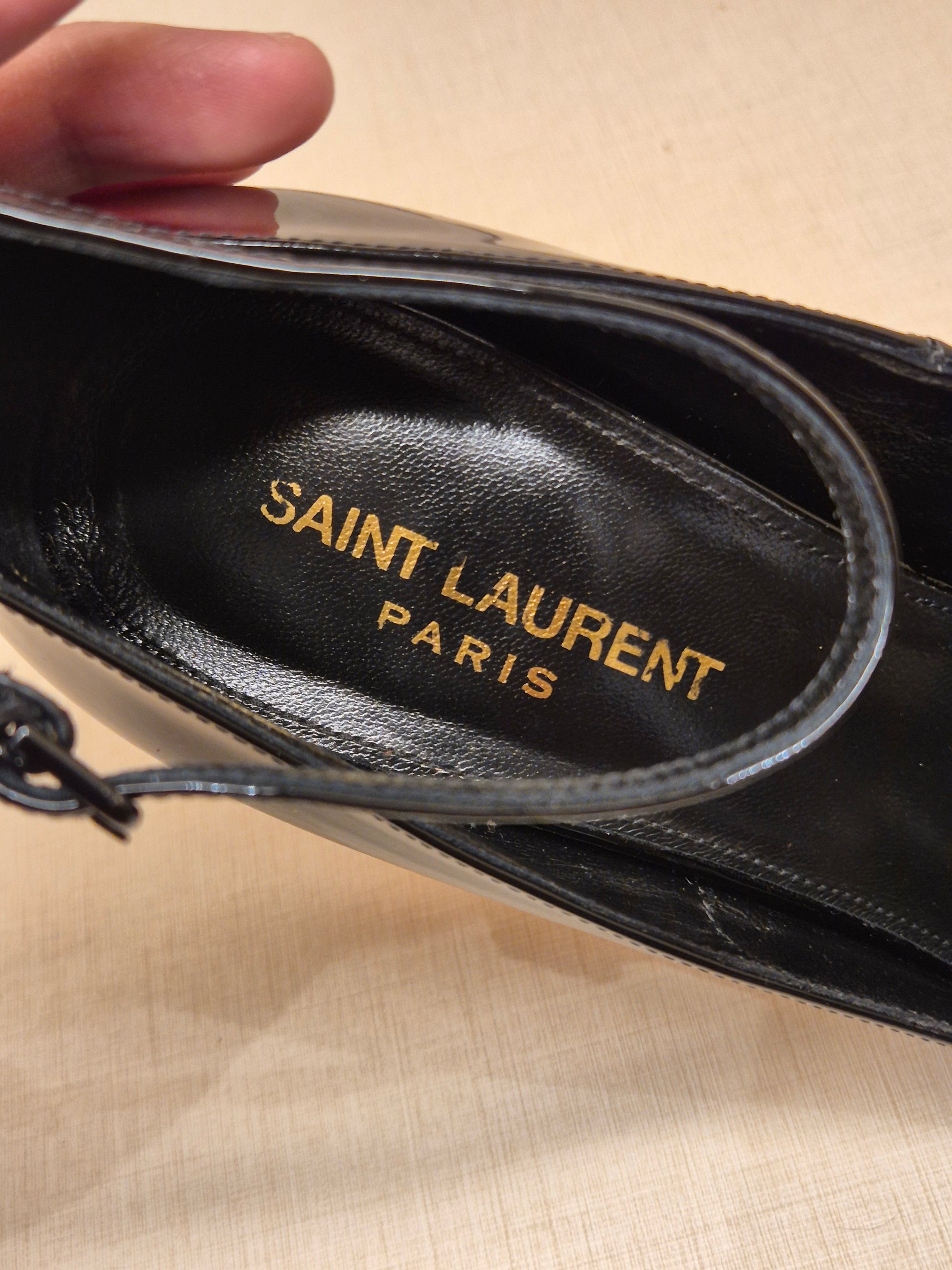 YSL Heels Opyum Black Patent