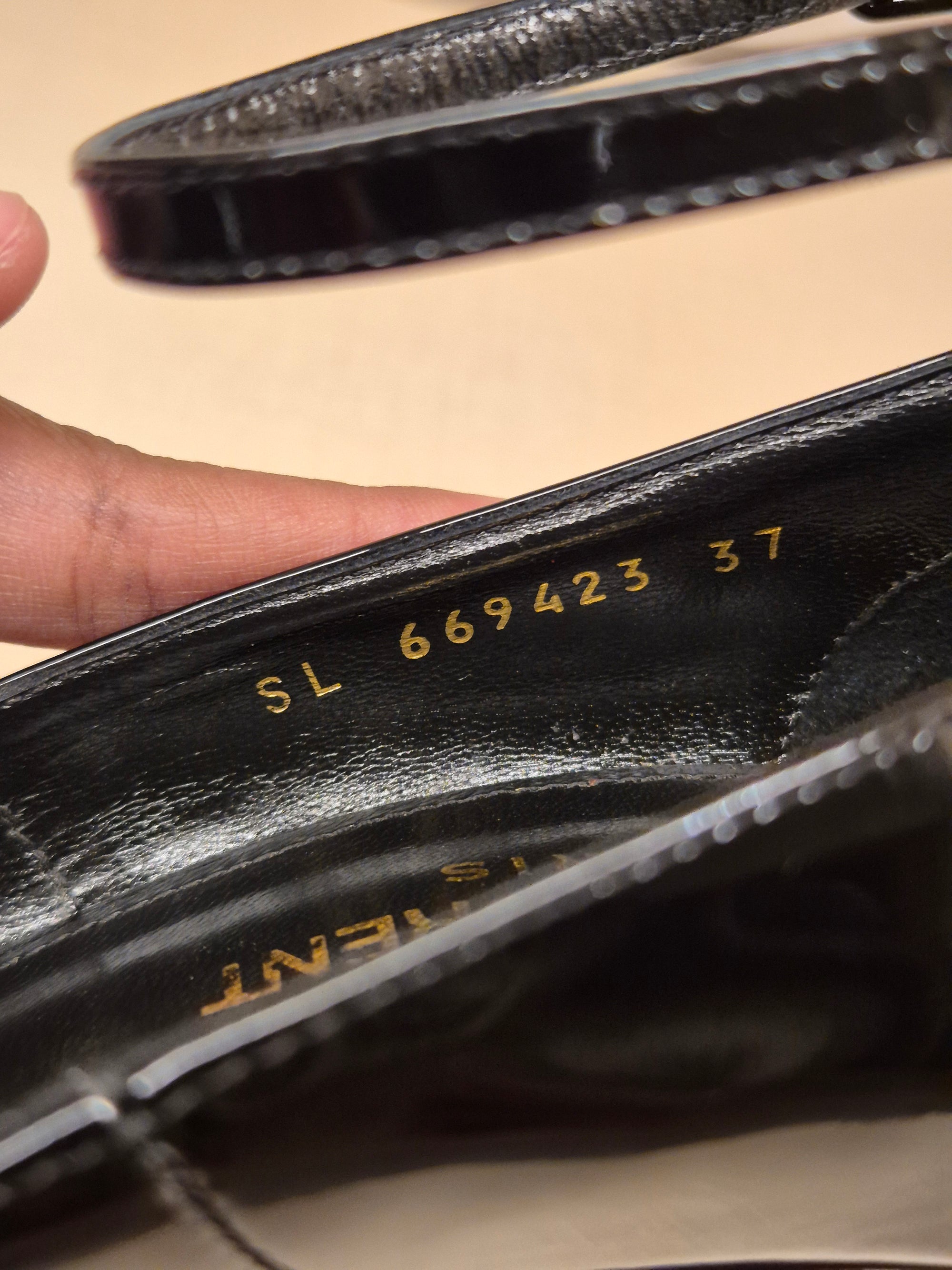 YSL Heels Opyum Black Patent