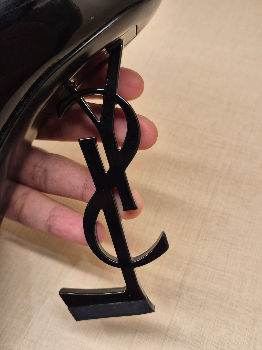 YSL Heels Opyum Black Patent