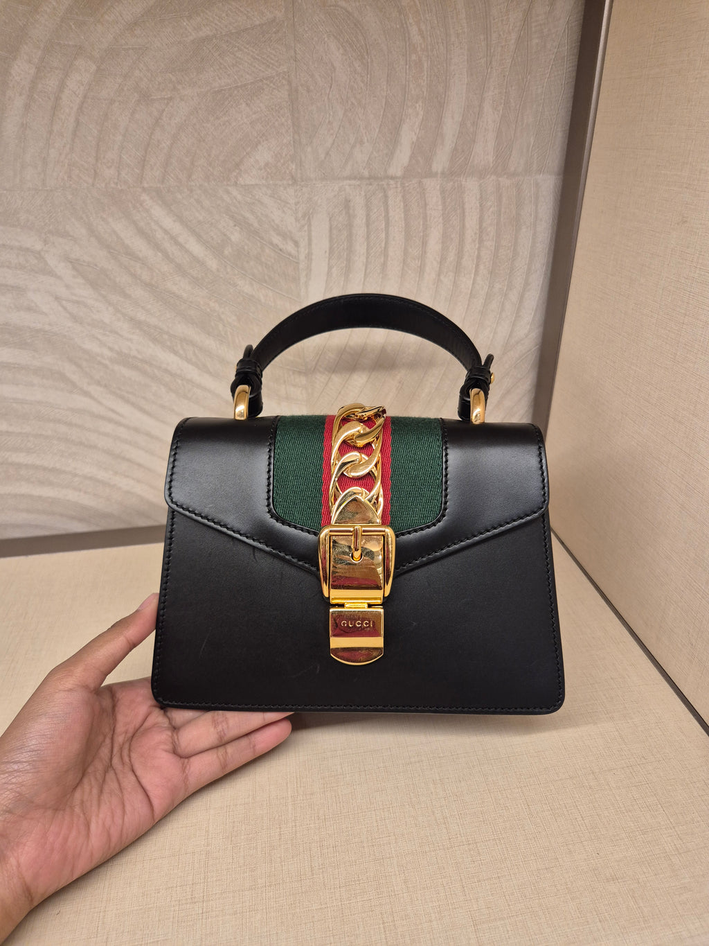 Gucci Sylvie Mini Tophand Black