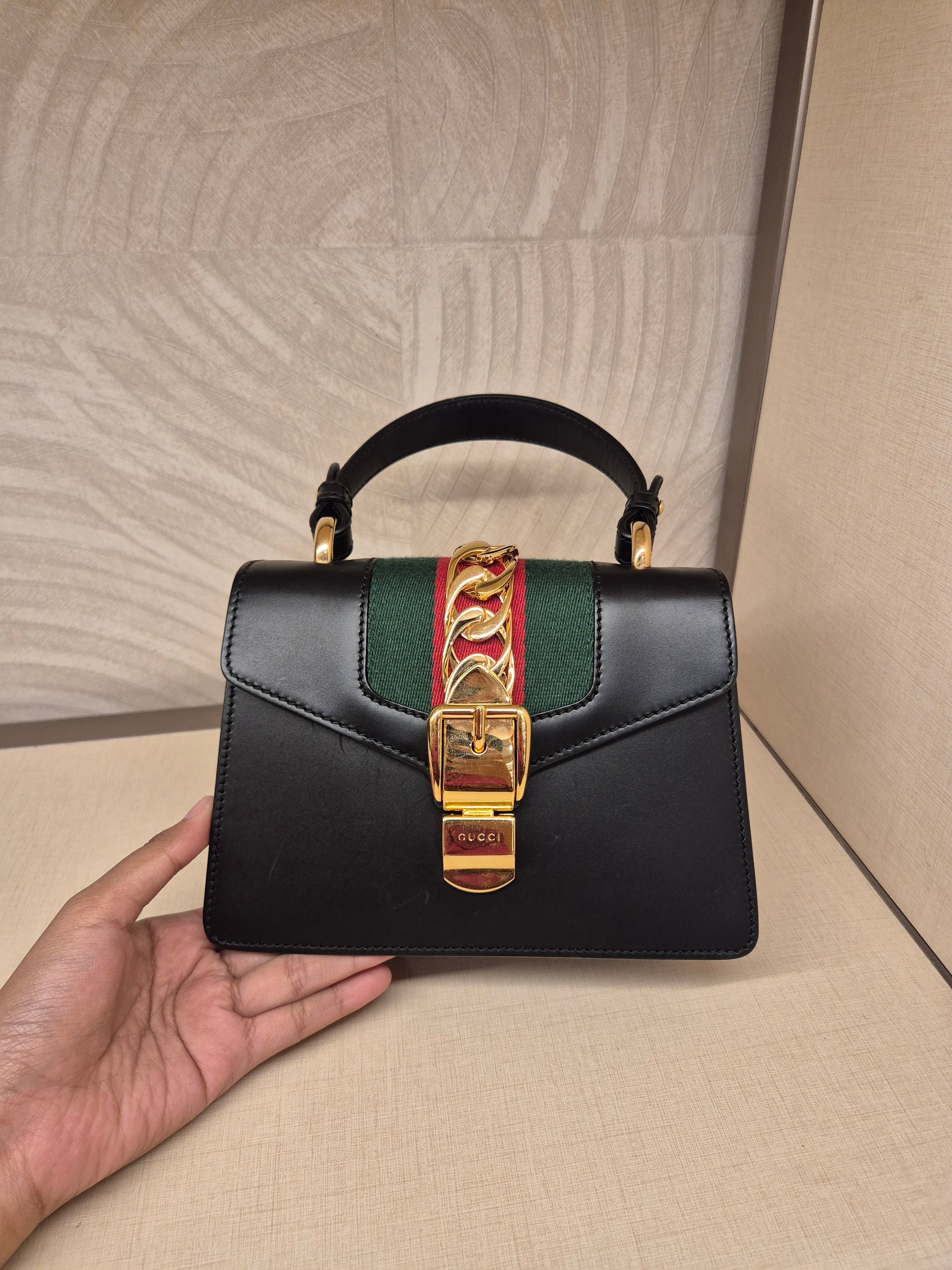Gucci Sylvie Mini Tophand Black