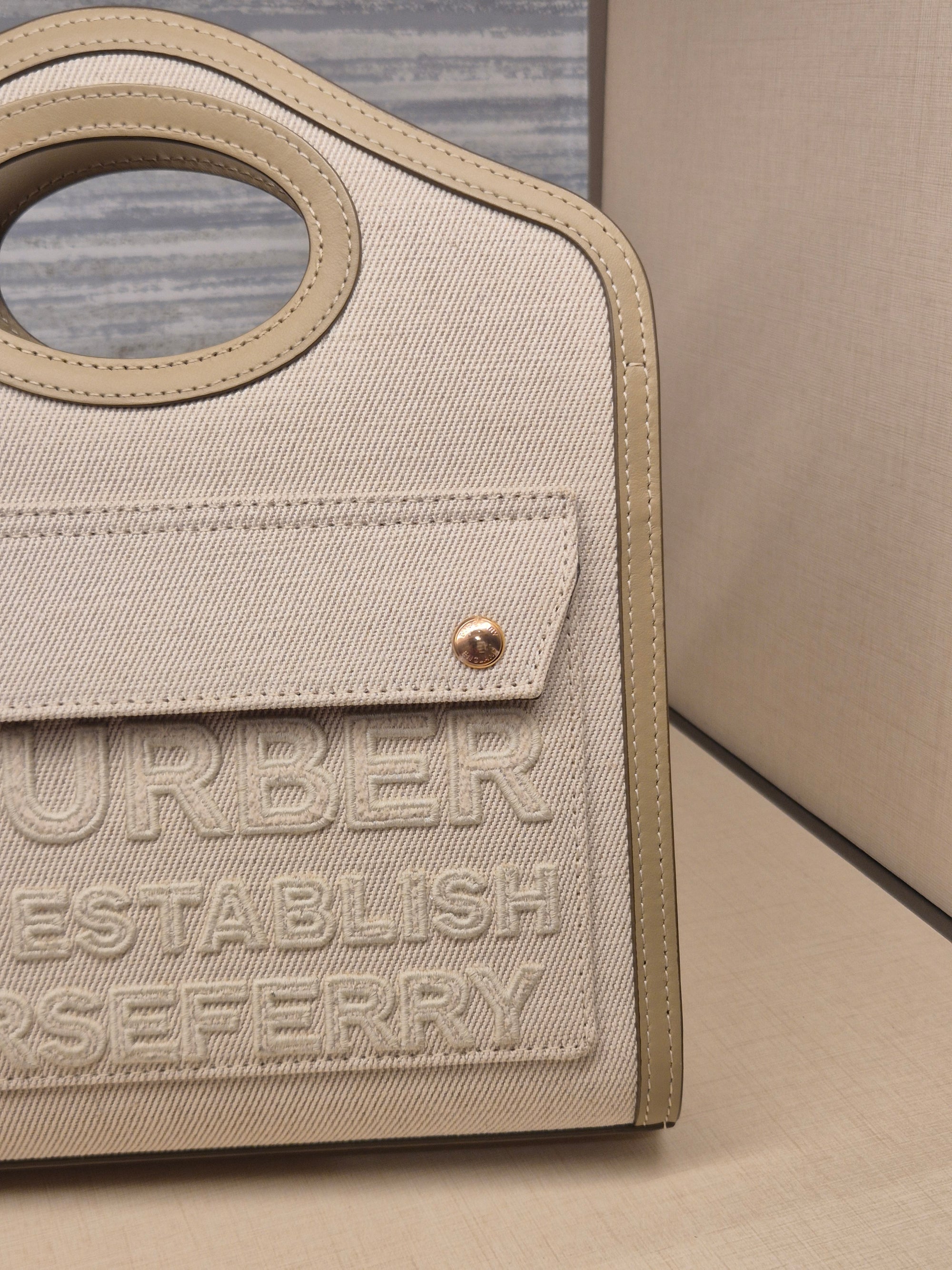 Burberry Mini Horseferry Canvas Beige