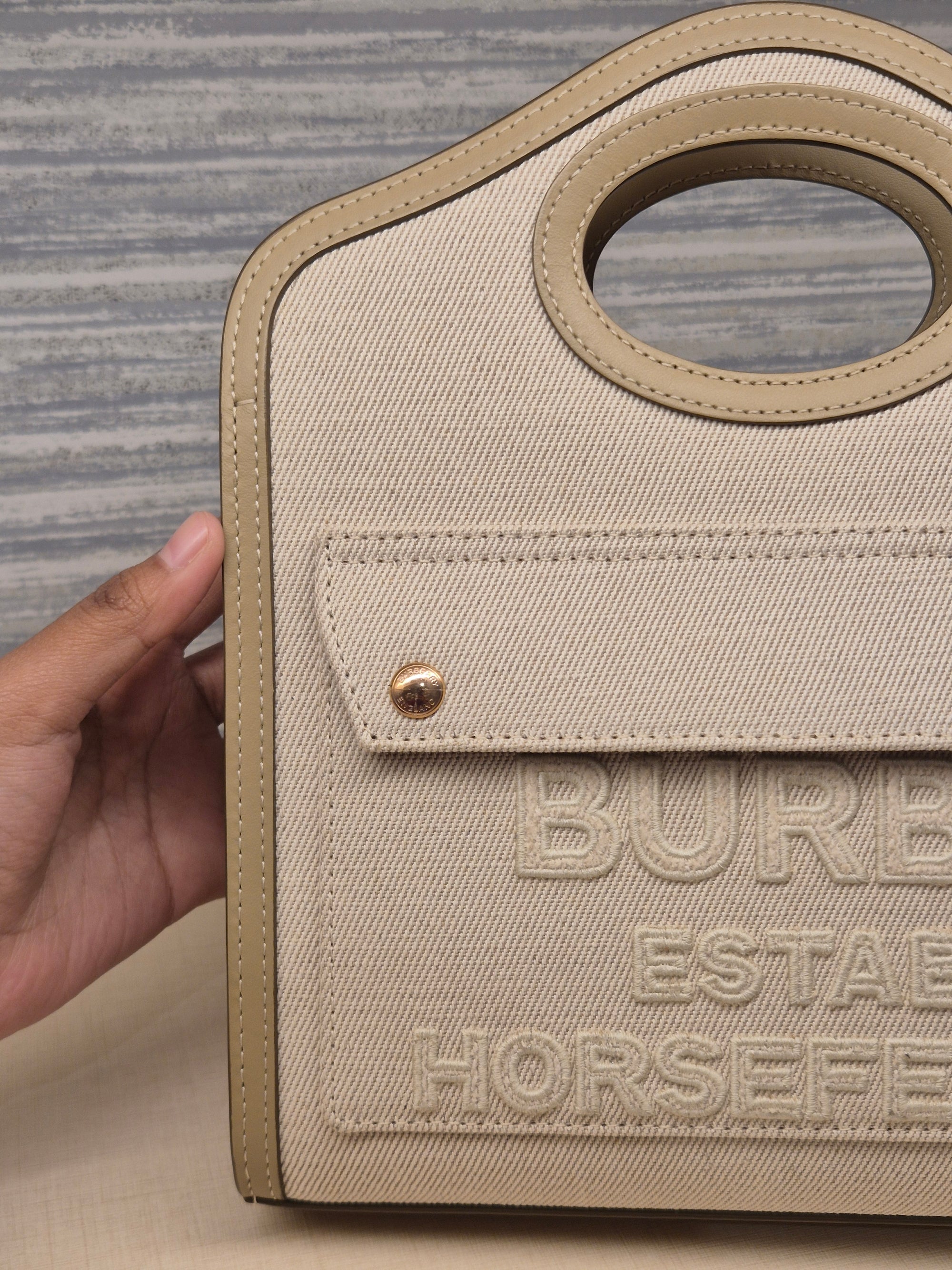 Burberry Mini Horseferry Canvas Beige