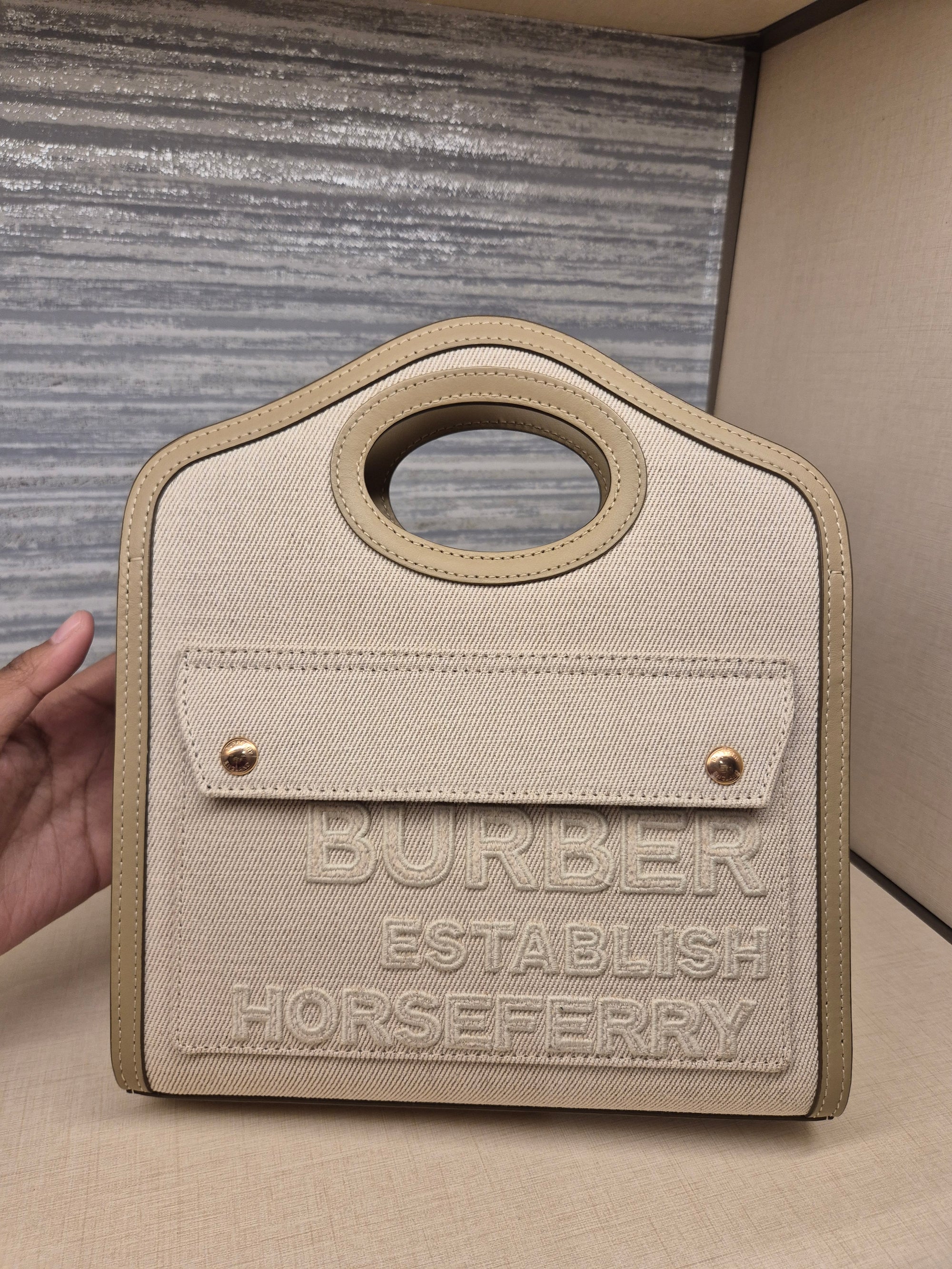 Burberry Mini Horseferry Canvas Beige