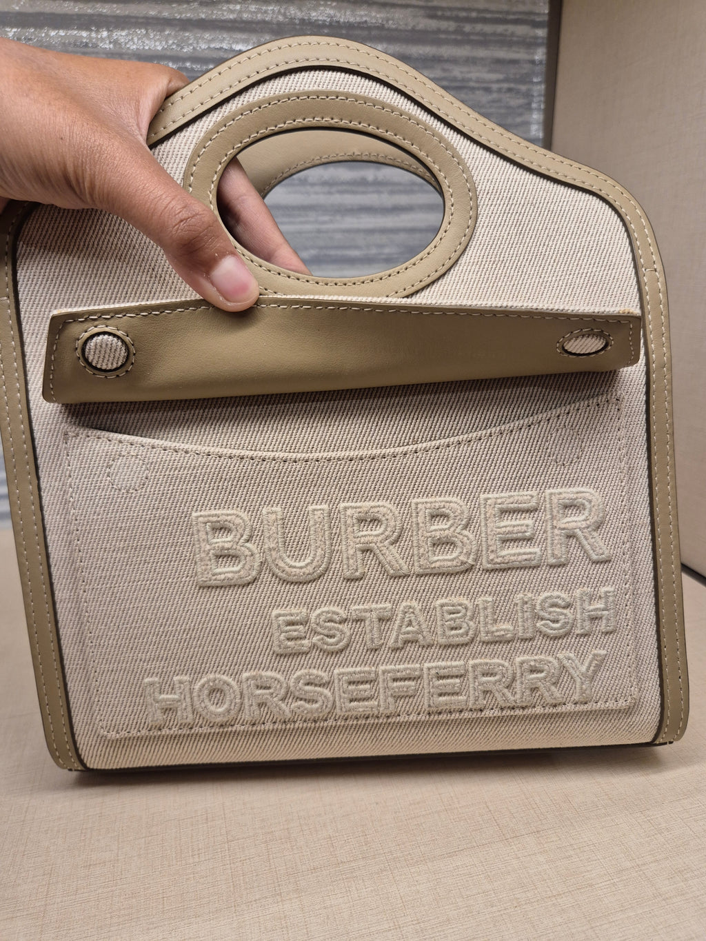 Burberry Mini Horseferry Canvas Beige