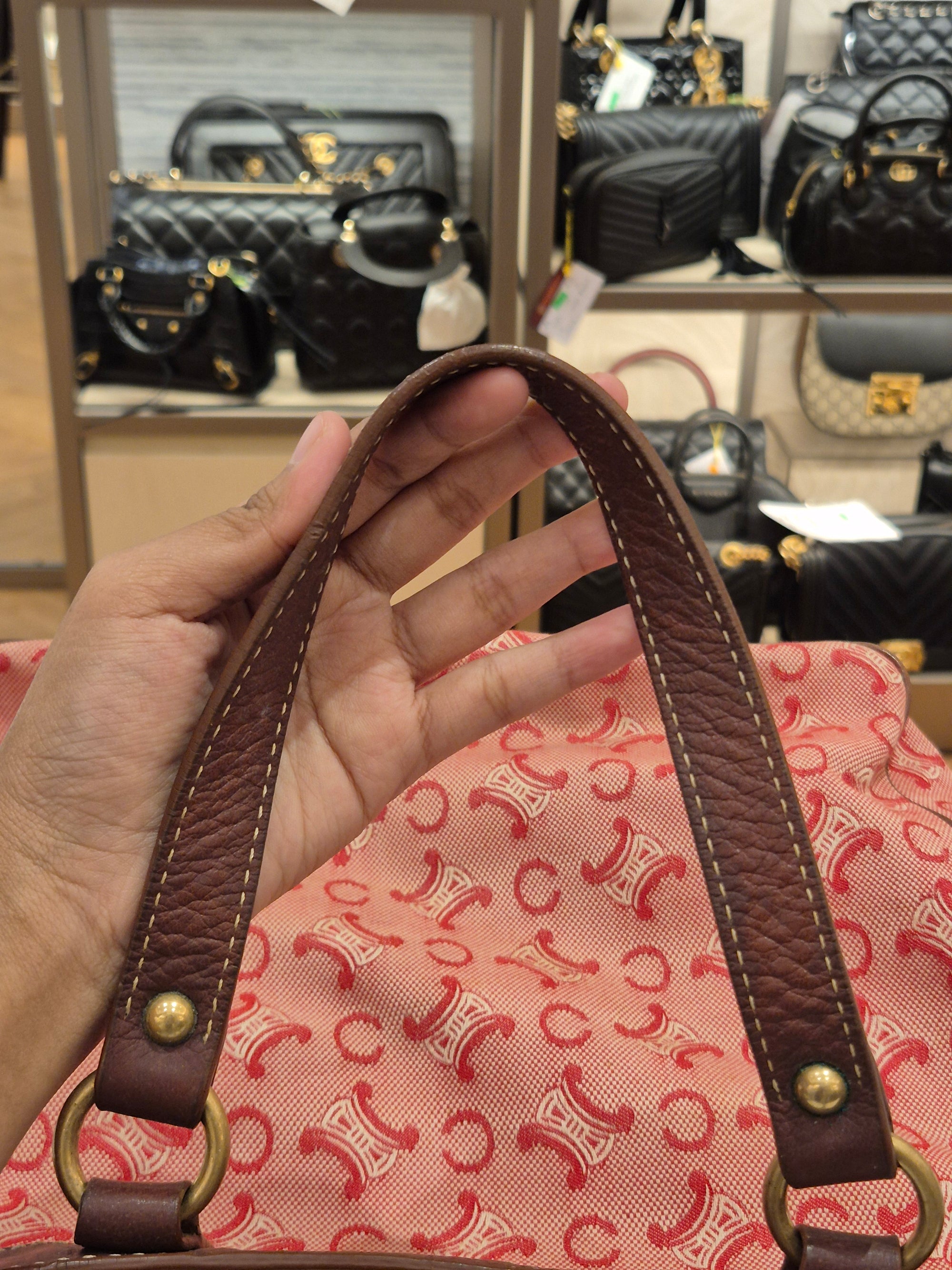 Celine Macadam Canvas Hobo Pink
