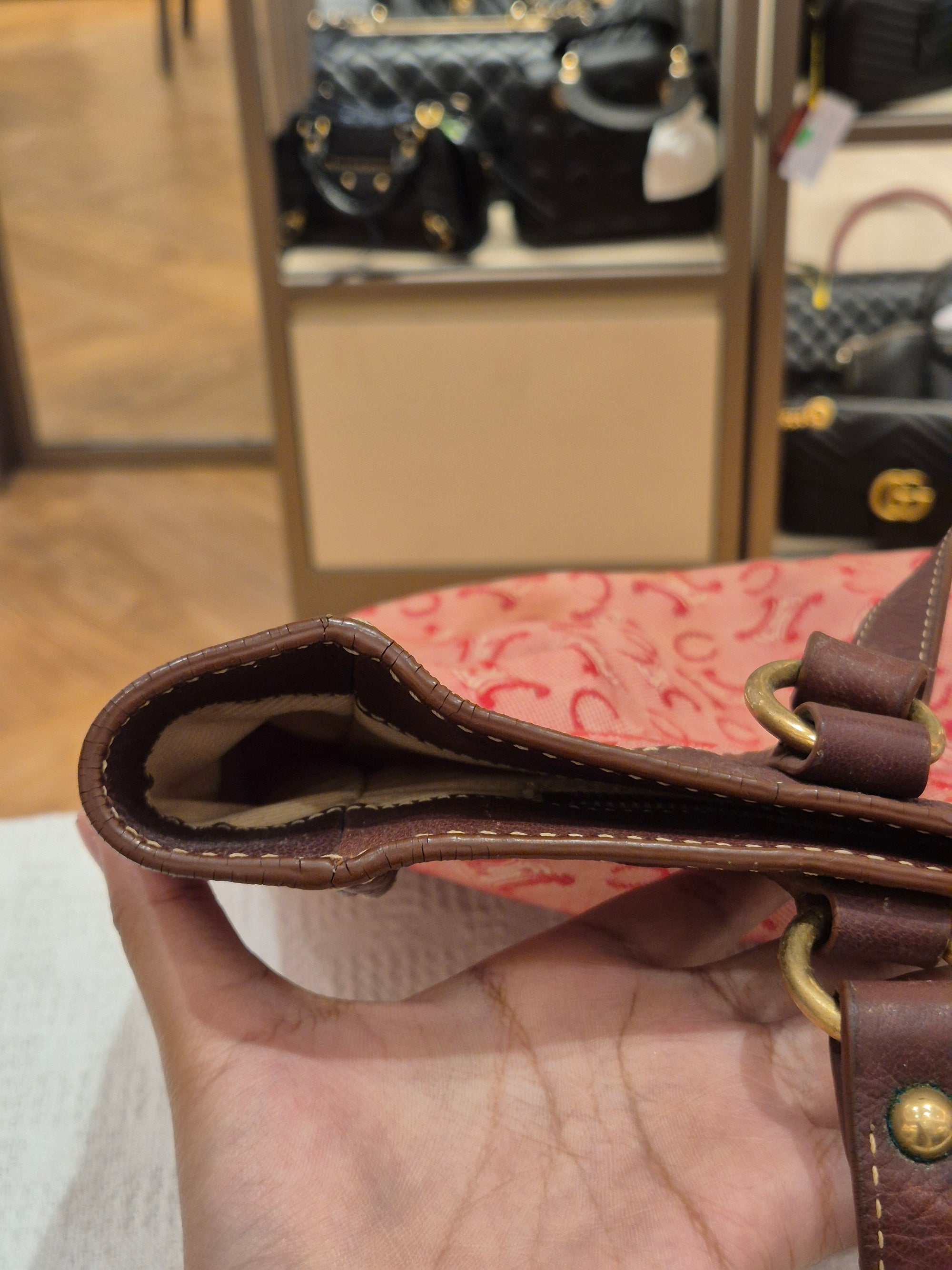 Celine Macadam Canvas Hobo Pink