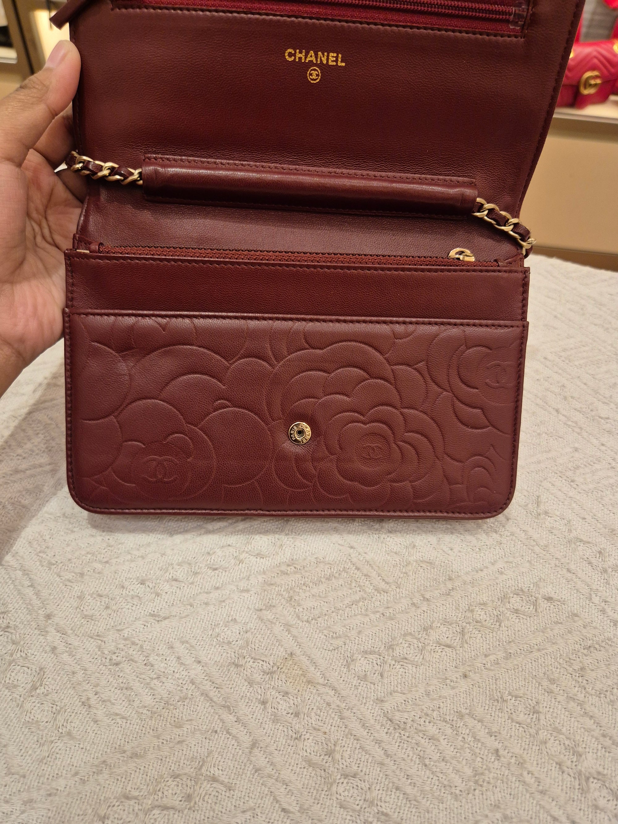 Chanel Wallet On Chain Camelia Maroon