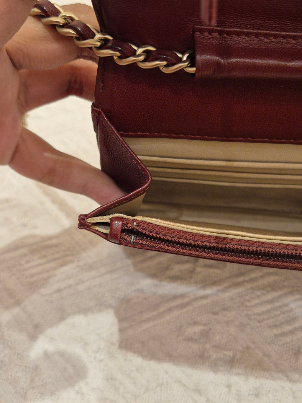 Chanel Wallet On Chain Camelia Maroon