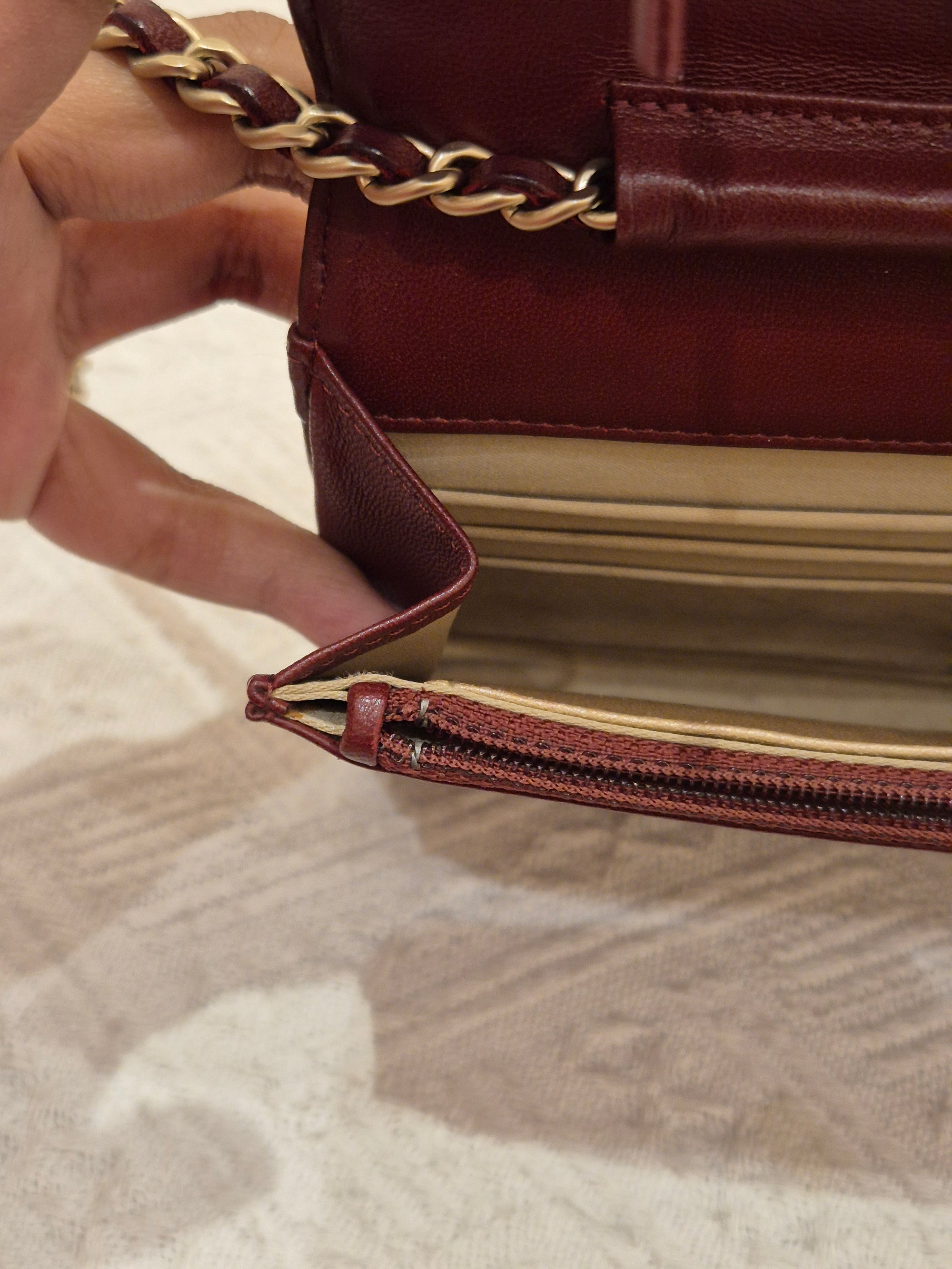 Chanel Wallet On Chain Camelia Maroon