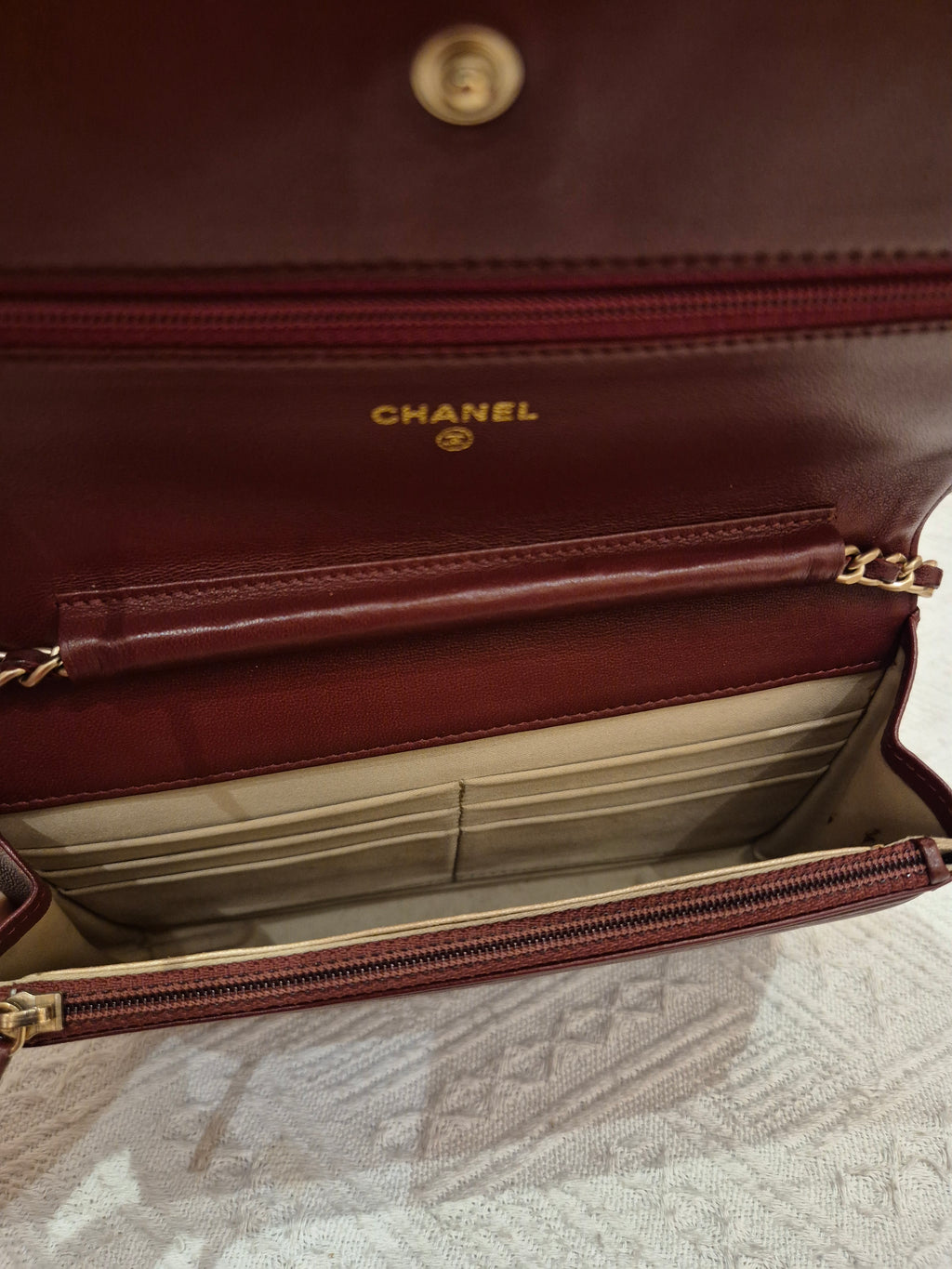 Chanel Wallet On Chain Camelia Maroon