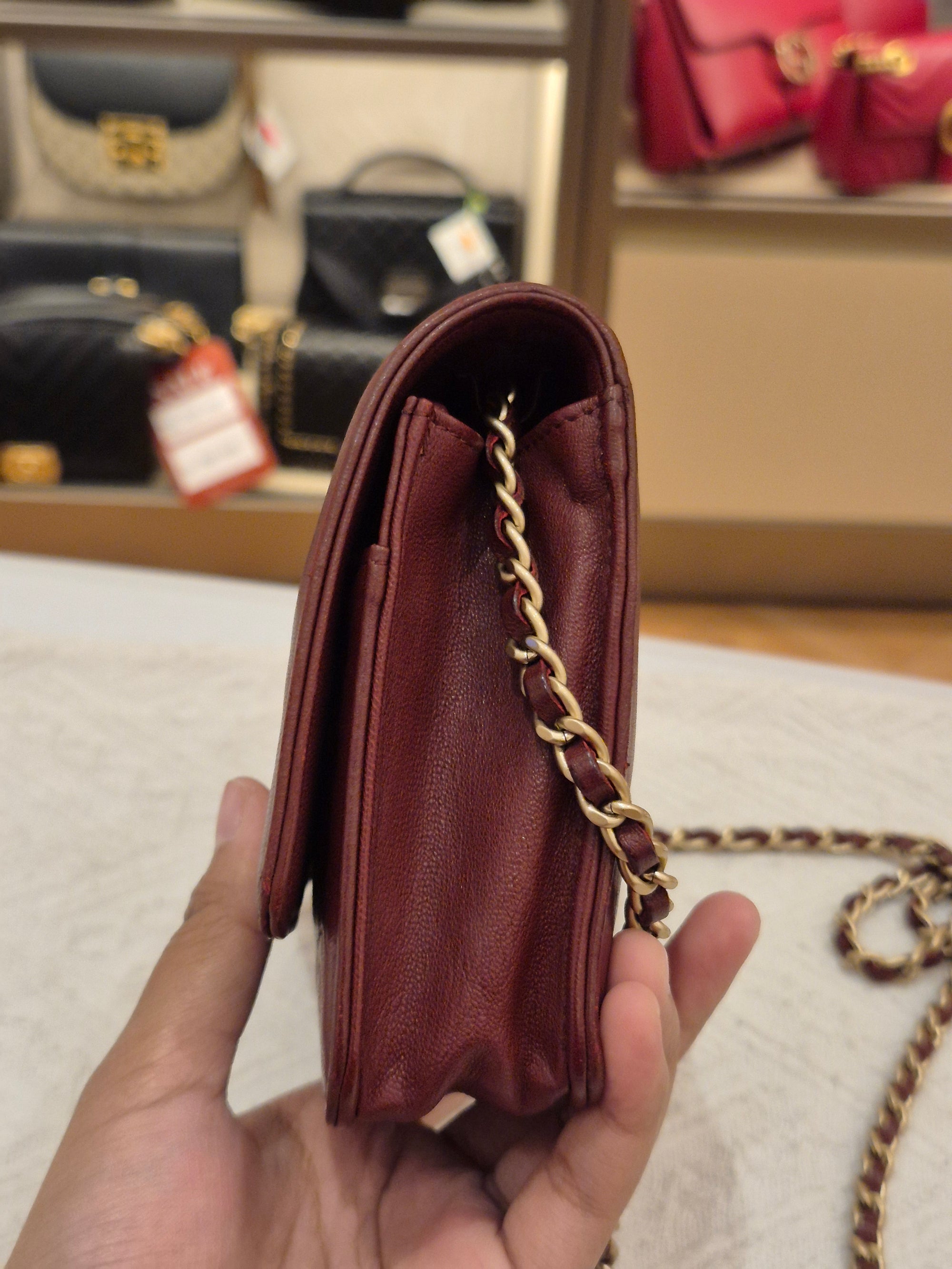 Chanel Wallet On Chain Camelia Maroon