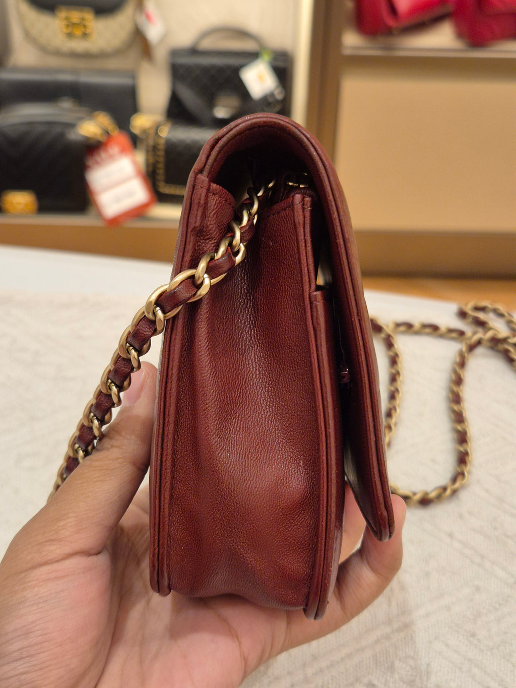 Chanel Wallet On Chain Camelia Maroon
