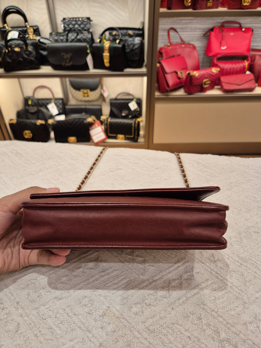 Chanel Wallet On Chain Camelia Maroon