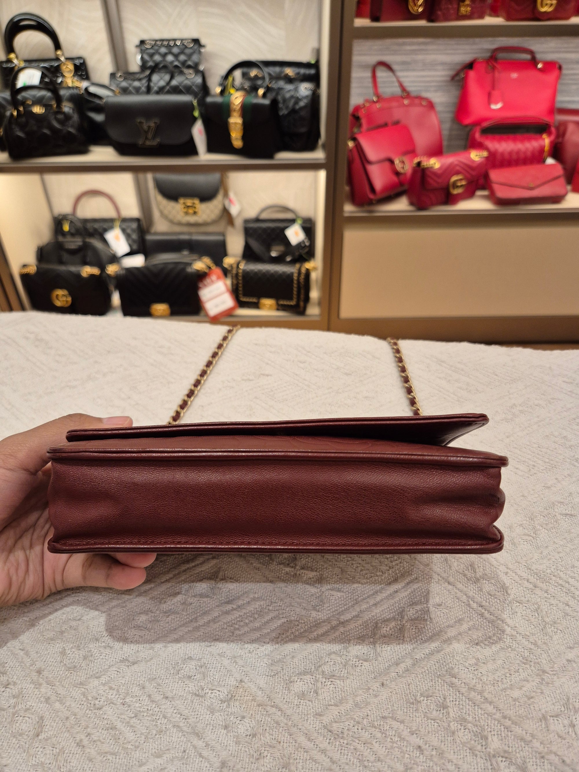Chanel Wallet On Chain Camelia Maroon