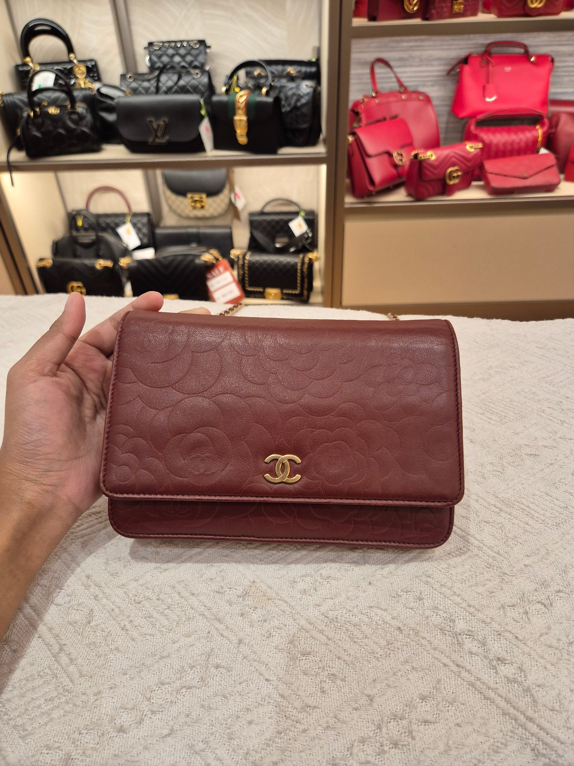 Chanel Wallet On Chain Camelia Maroon