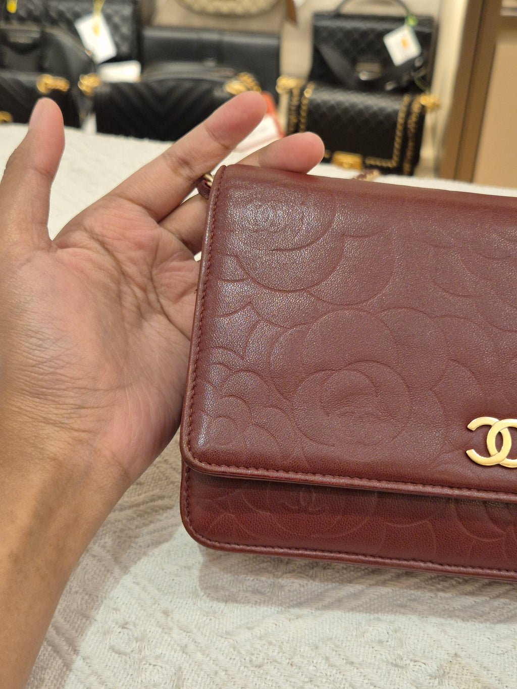 Chanel Wallet On Chain Camelia Maroon
