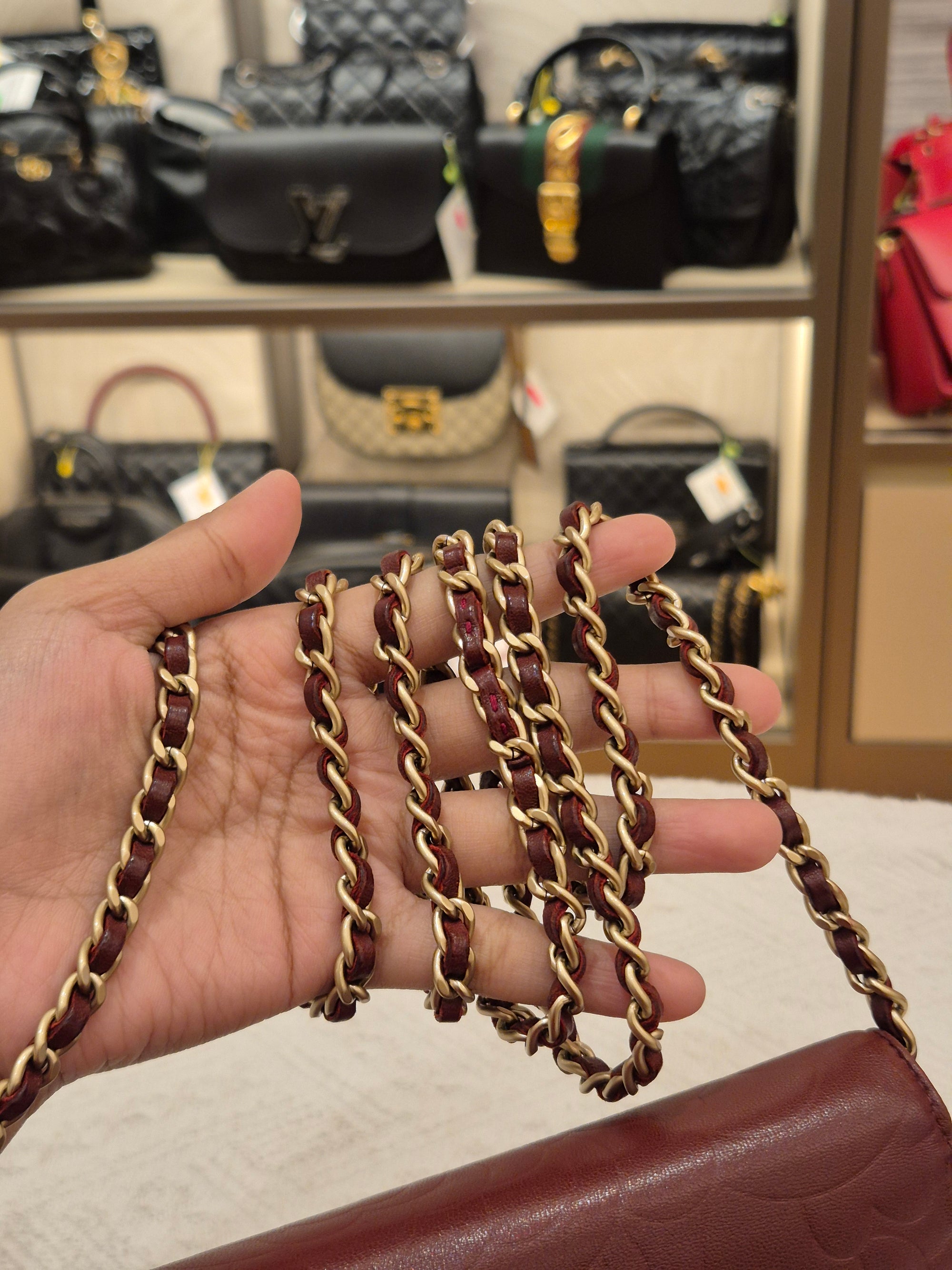Chanel Wallet On Chain Camelia Maroon