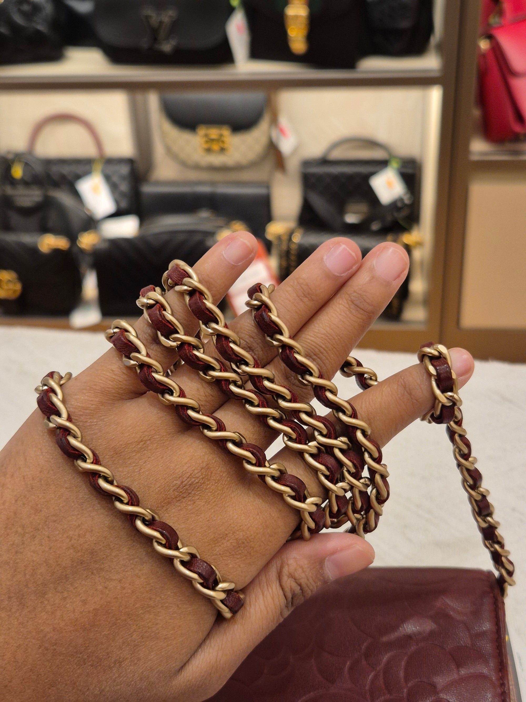 Chanel Wallet On Chain Camelia Maroon