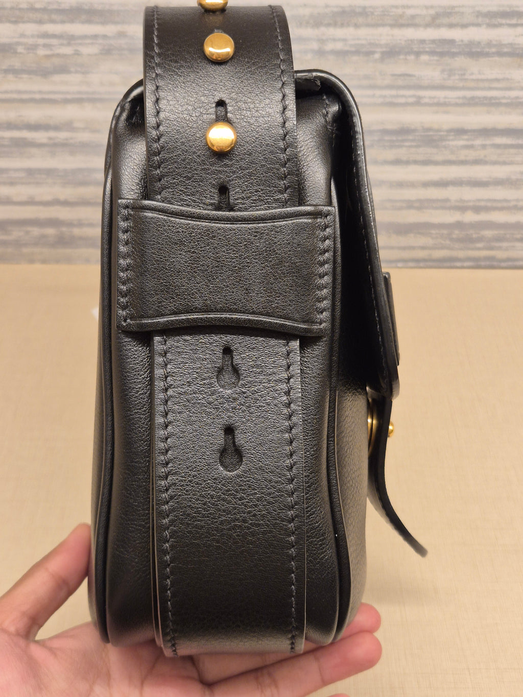 Prada Vitello Sling Leather Black