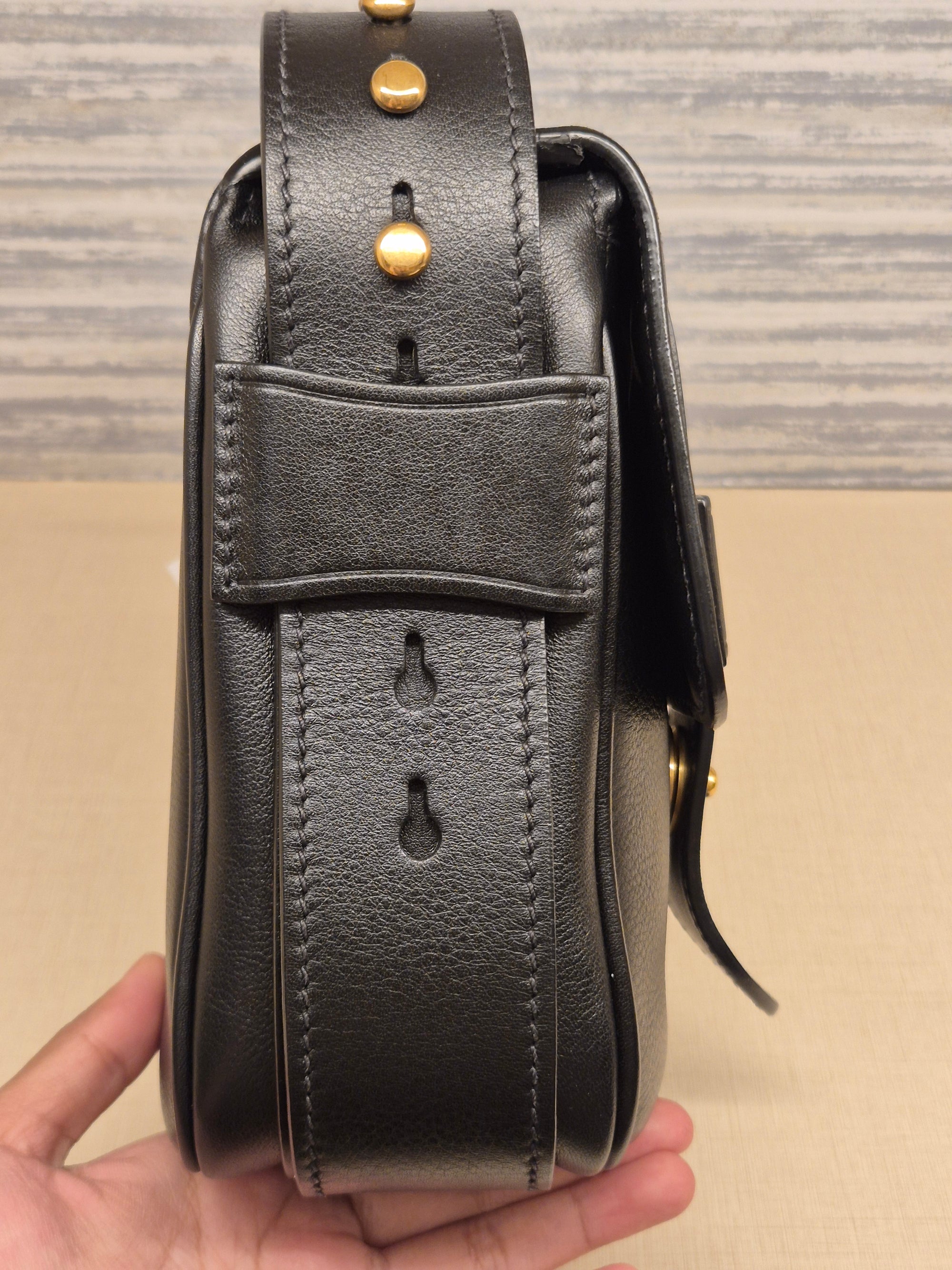 Prada Vitello Sling Leather Black