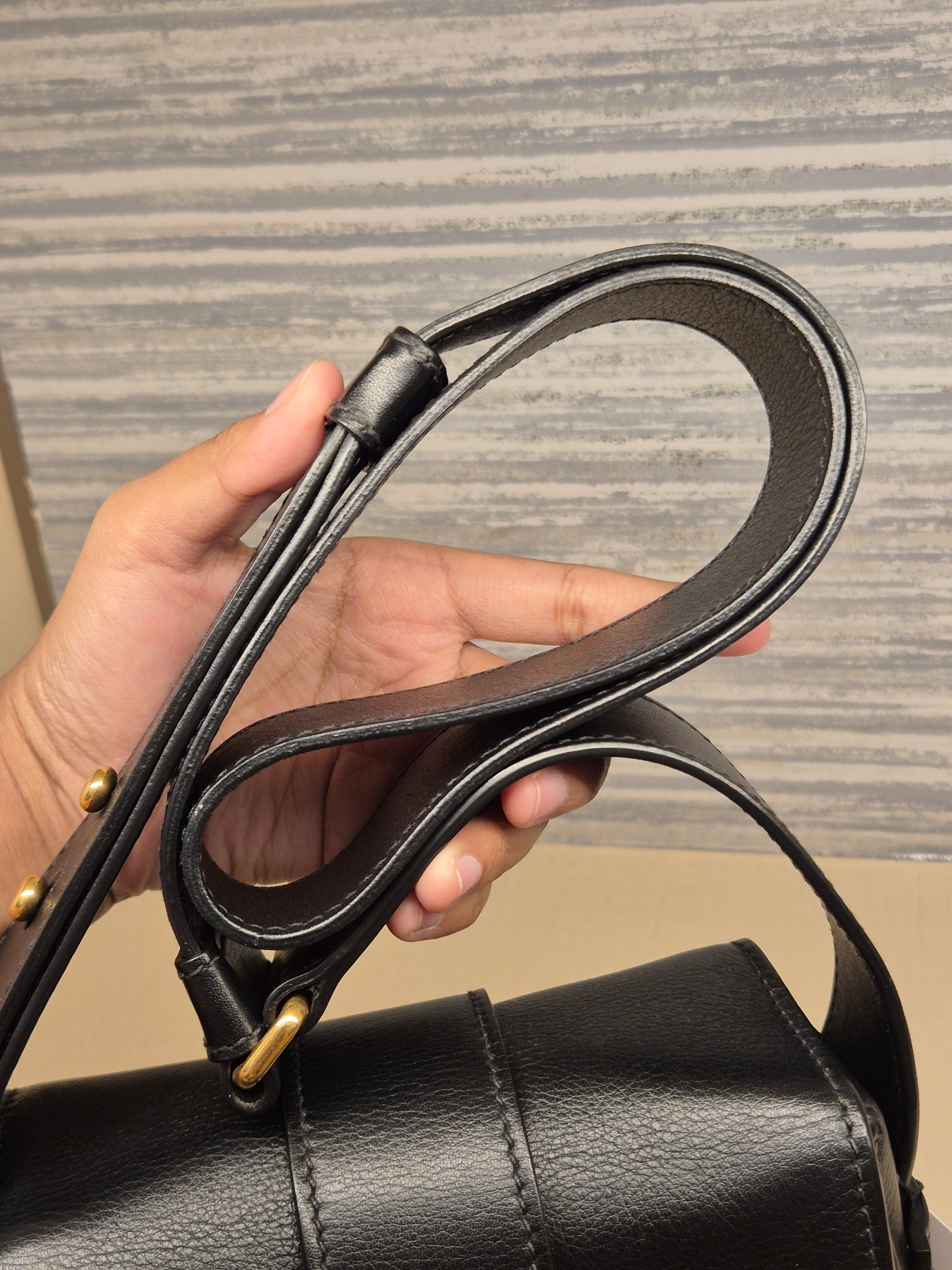 Prada Vitello Sling Leather Black