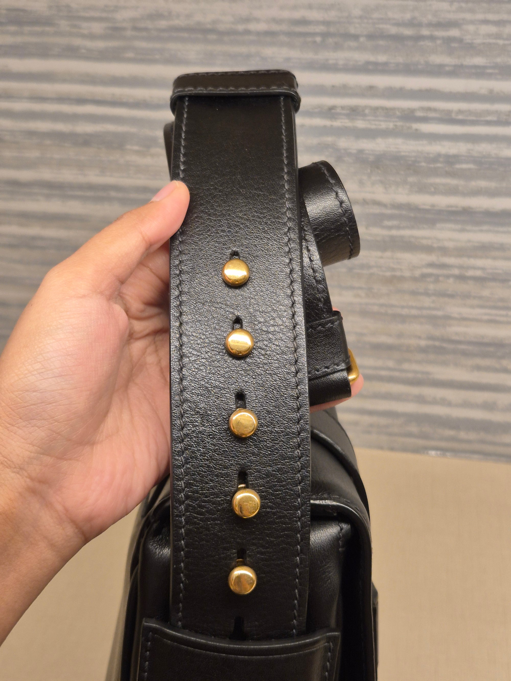 Prada Vitello Sling Leather Black
