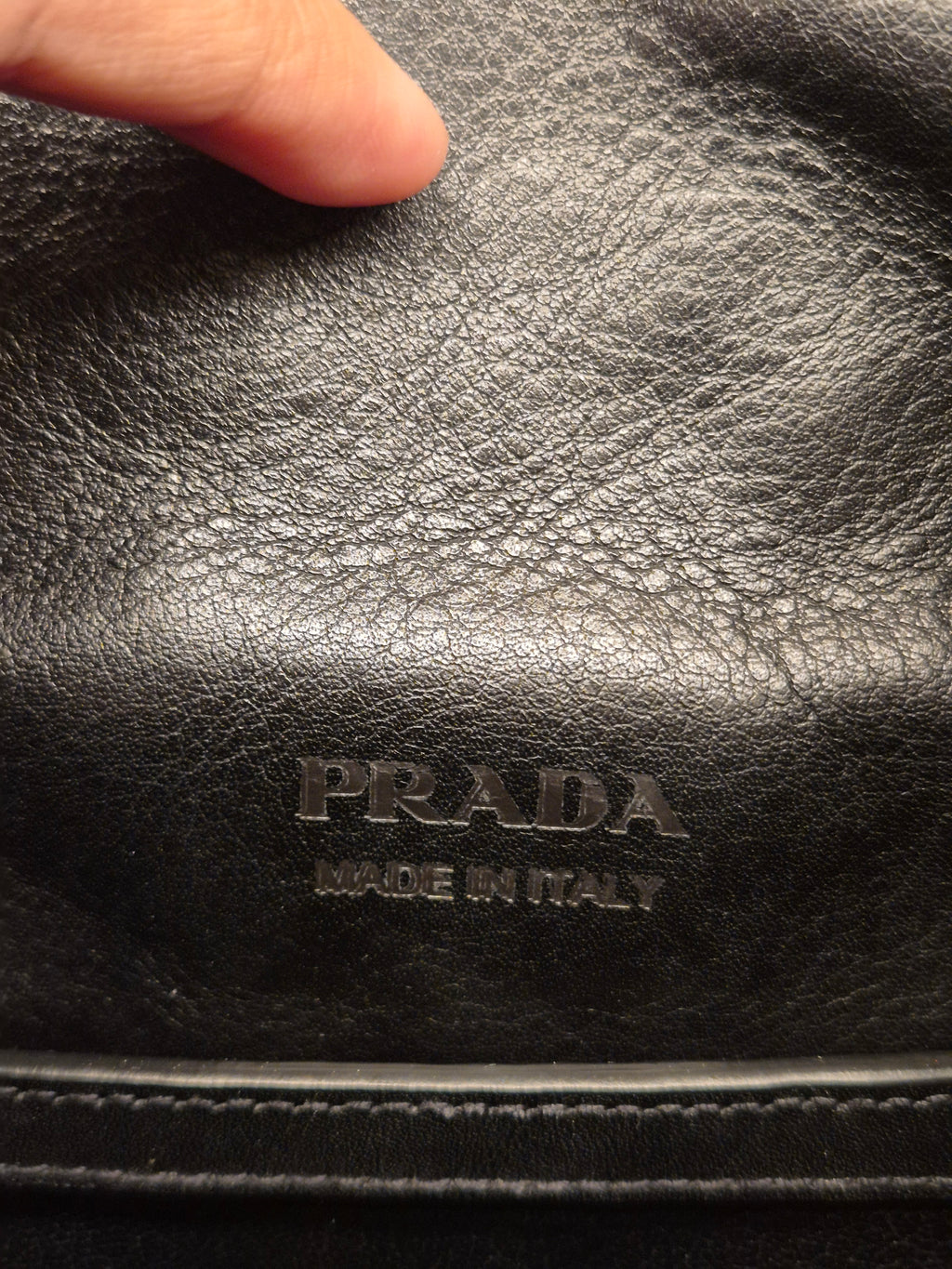 Prada Vitello Sling Leather Black
