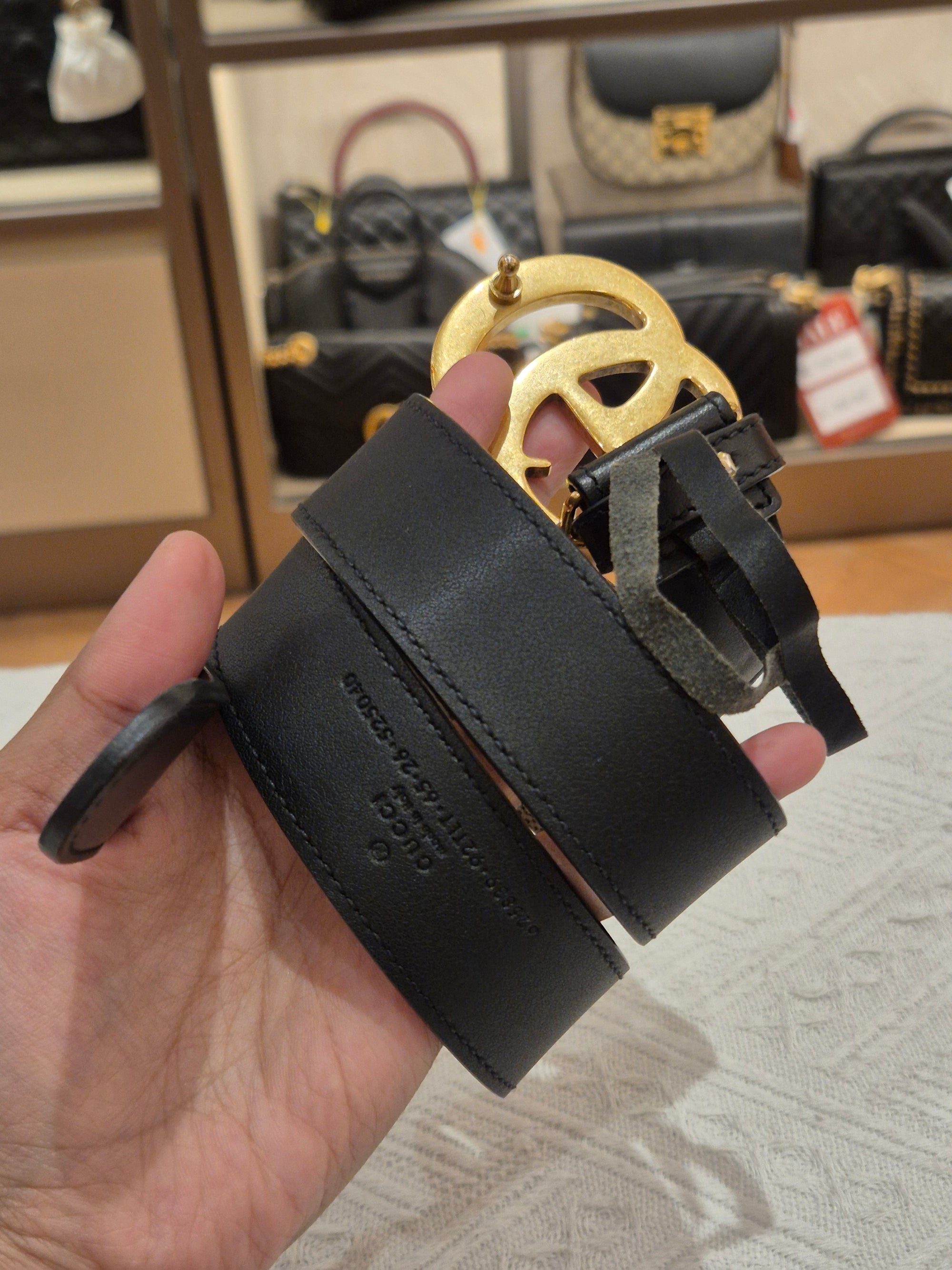Gucci Supreme Belt Marmont Beige Ebony Black