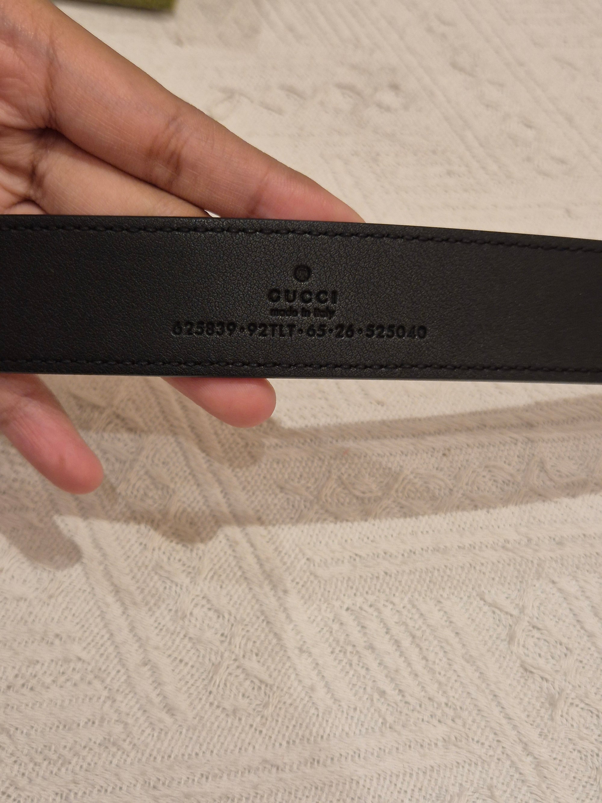 Gucci Supreme Belt Marmont Beige Ebony Black