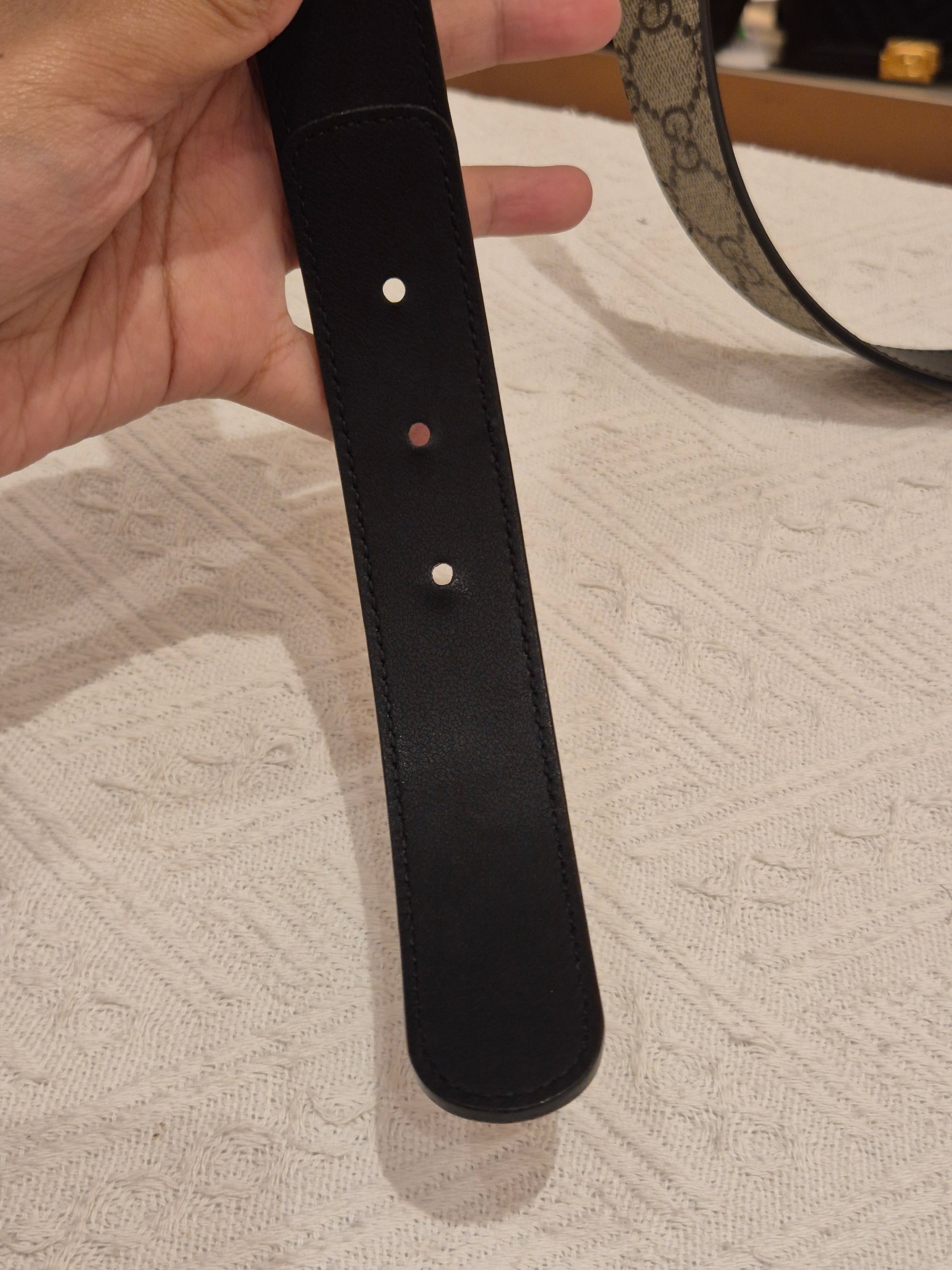 Gucci Supreme Belt Marmont Beige Ebony Black