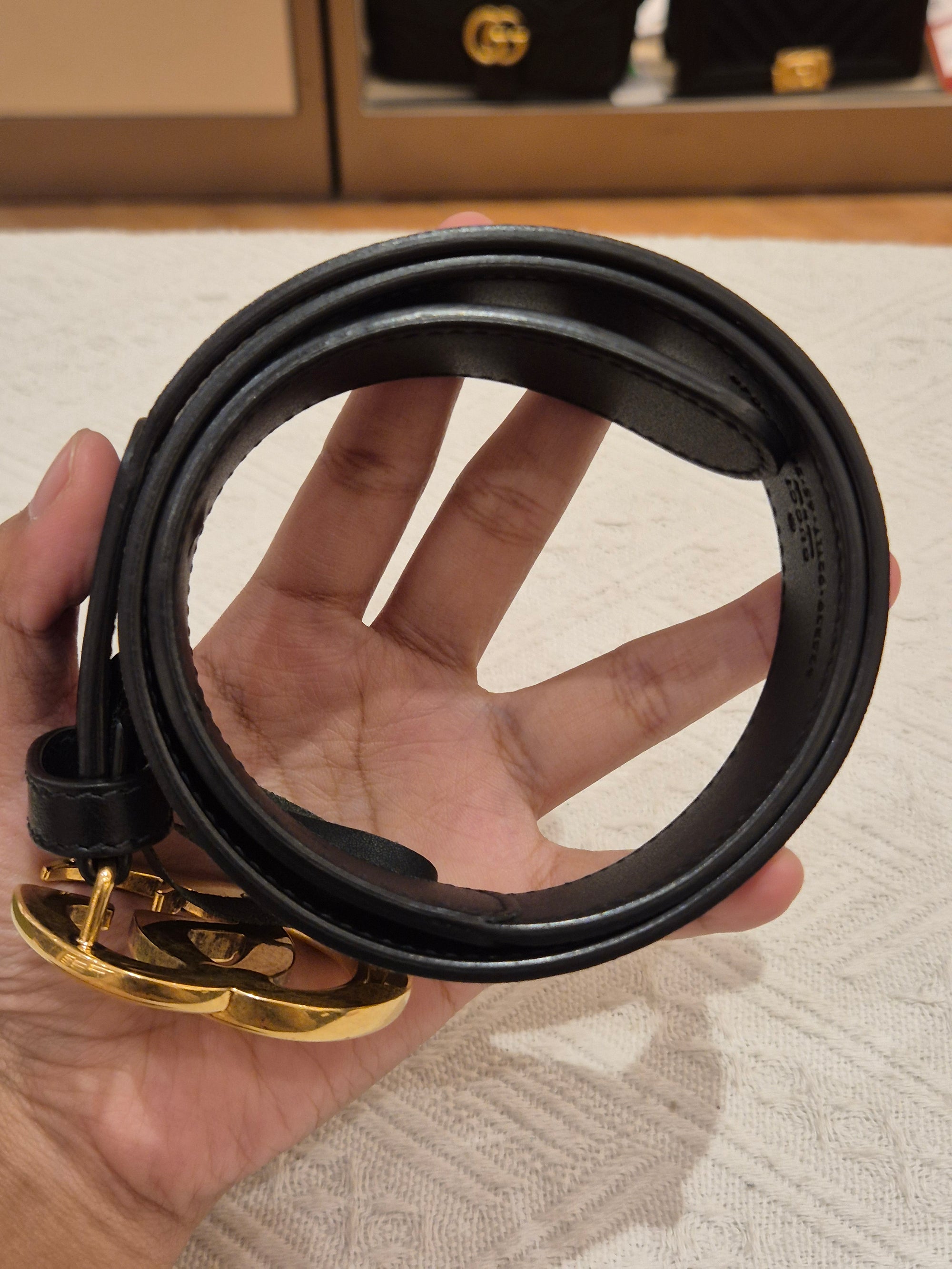 Gucci Supreme Belt Marmont Beige Ebony Black
