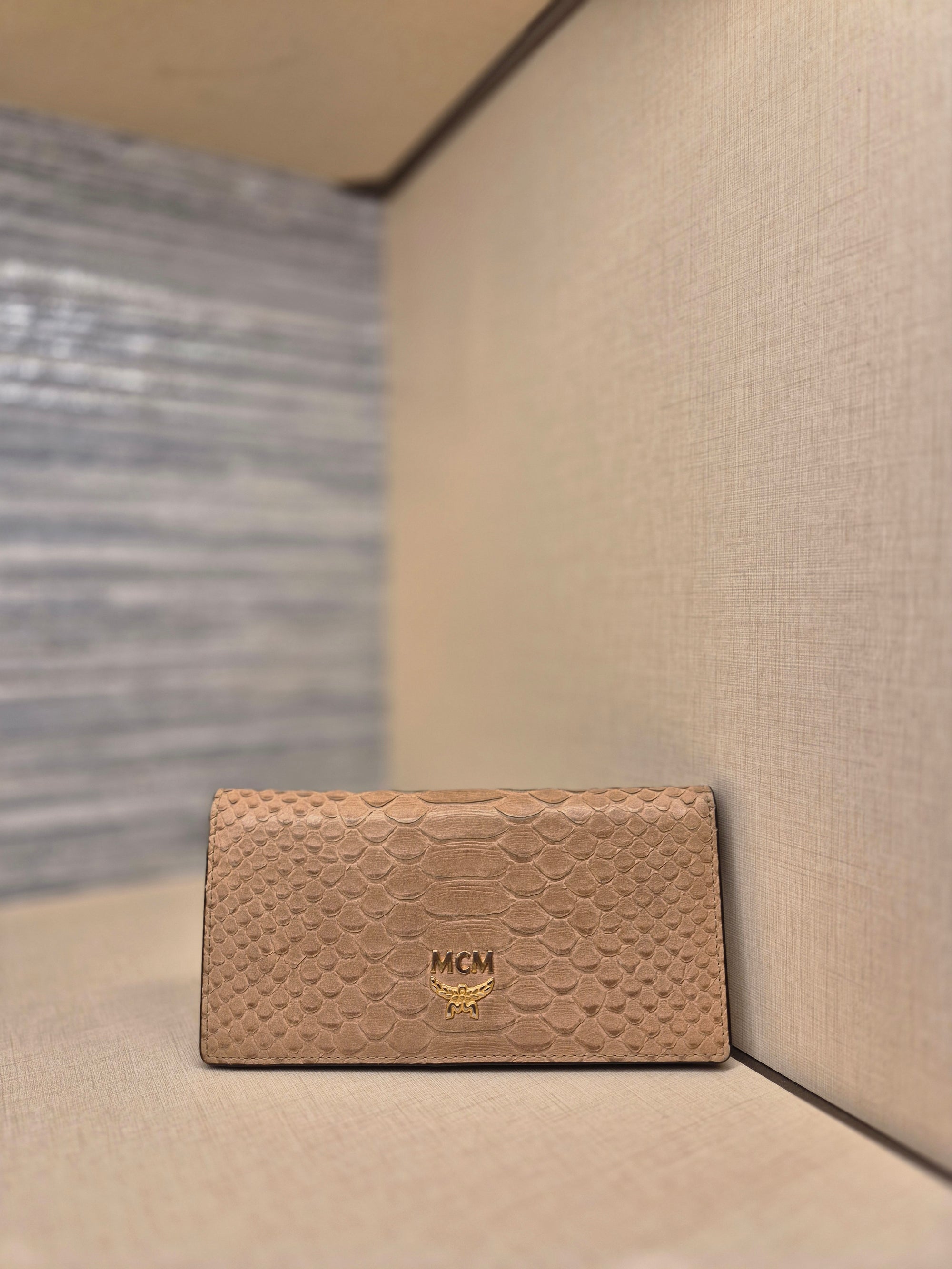 MCM Long Wallet Croco Brown
