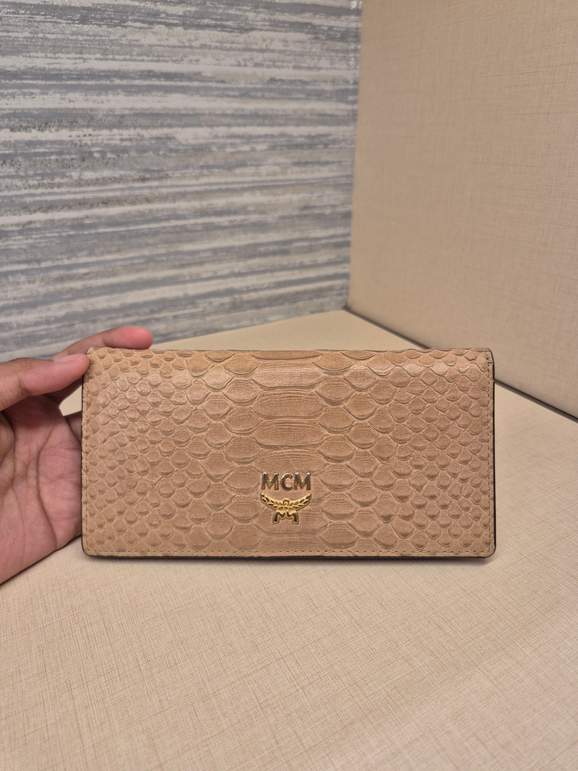 MCM Long Wallet Croco Brown