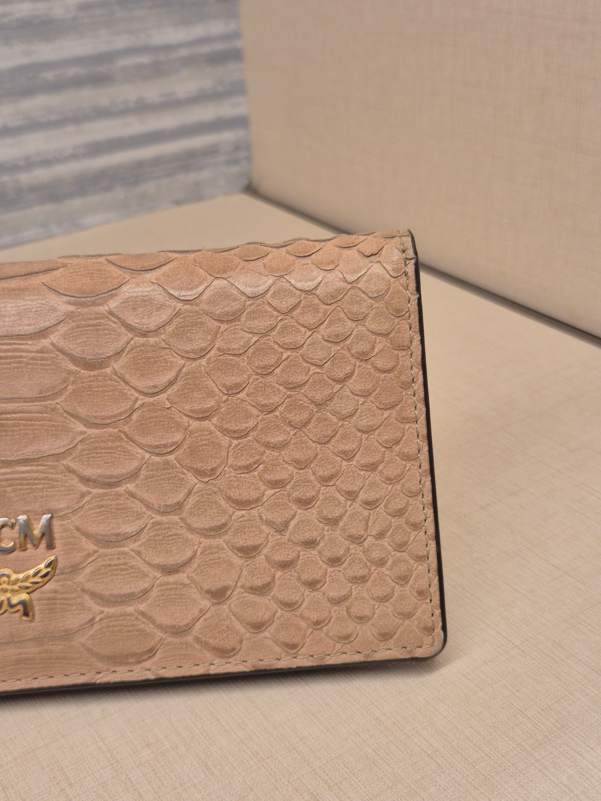 MCM Long Wallet Croco Brown