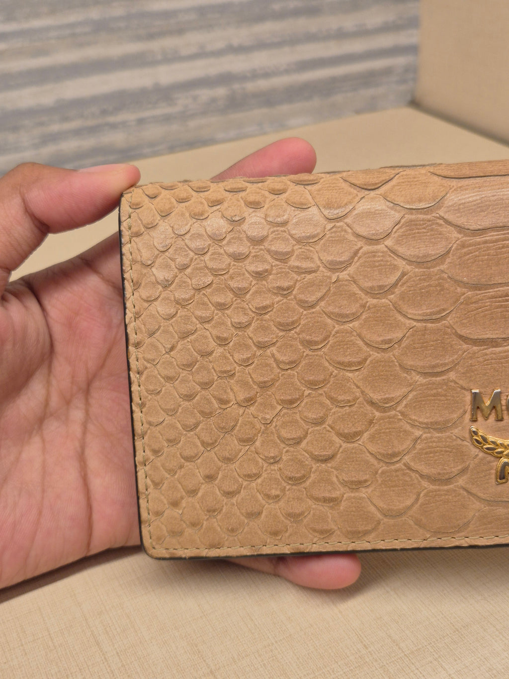 MCM Long Wallet Croco Brown