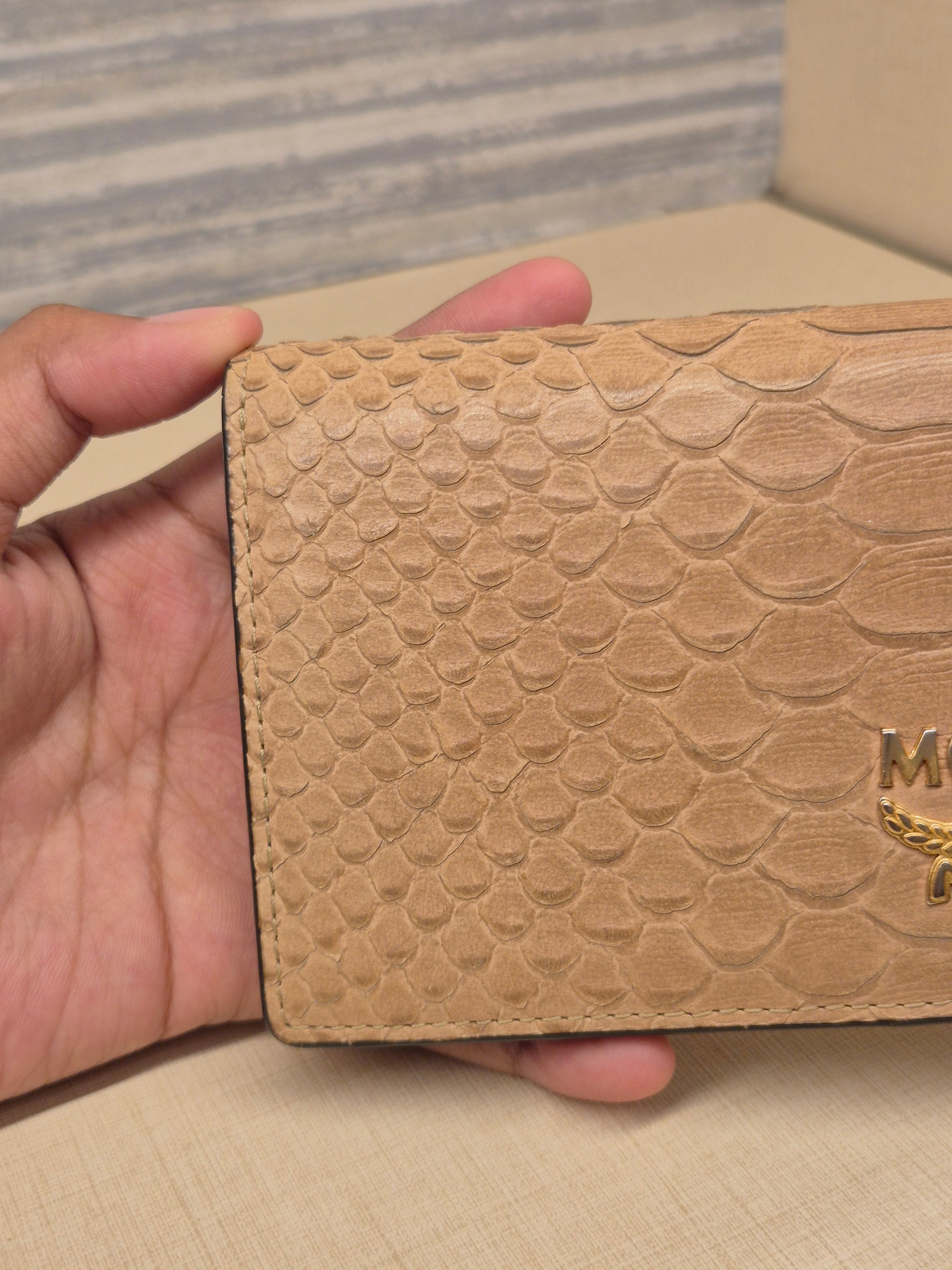 MCM Long Wallet Croco Brown