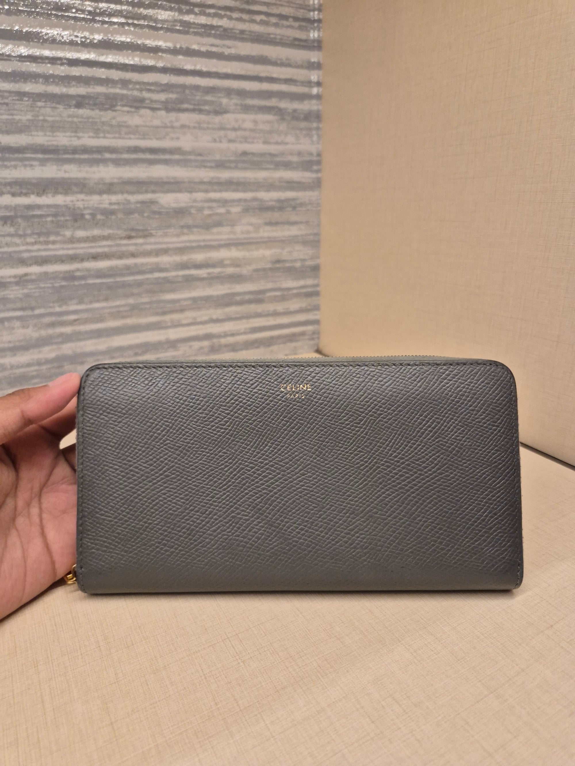Celine Zip Long Wallet Grey