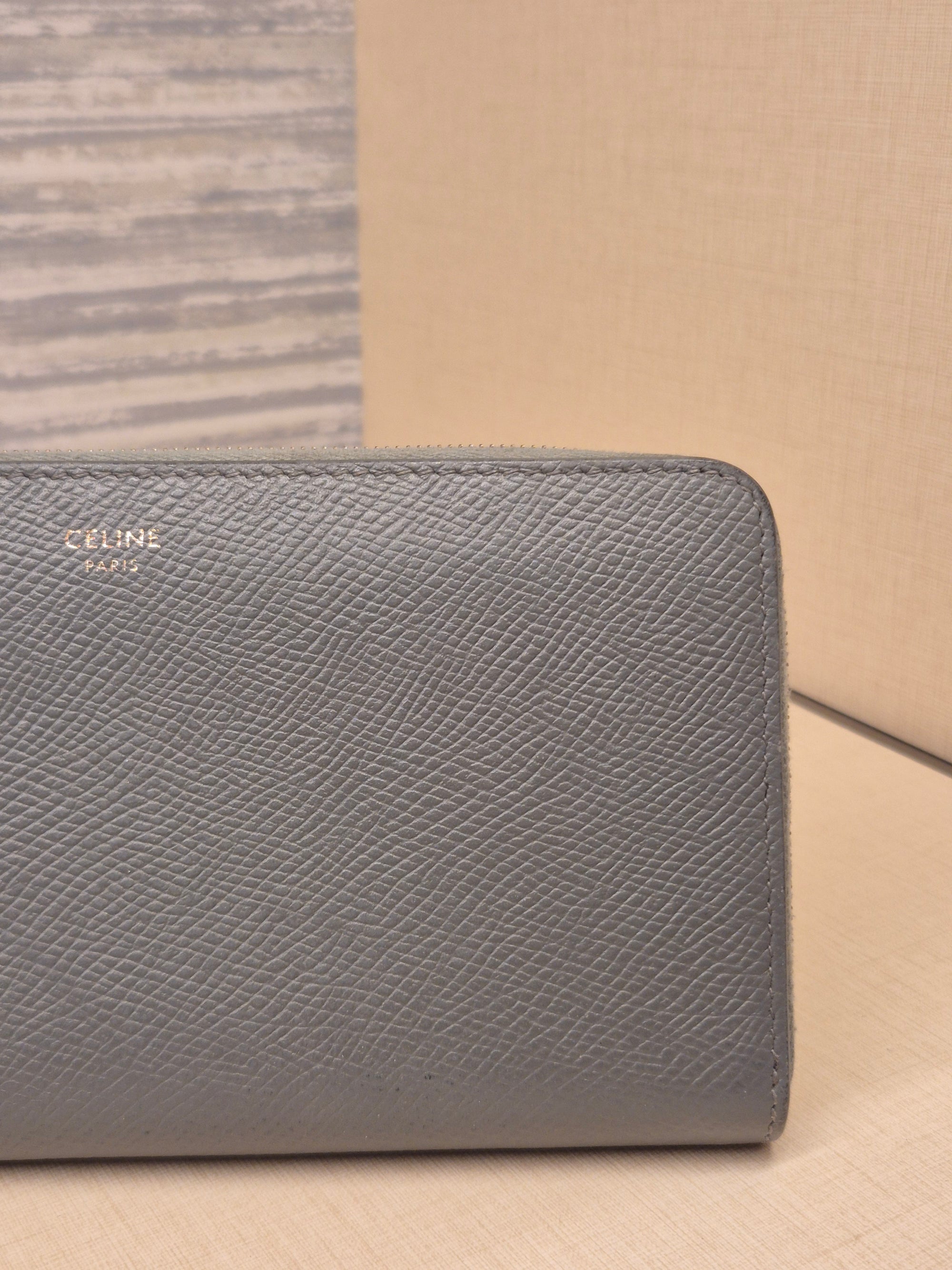 Celine Zip Long Wallet Grey