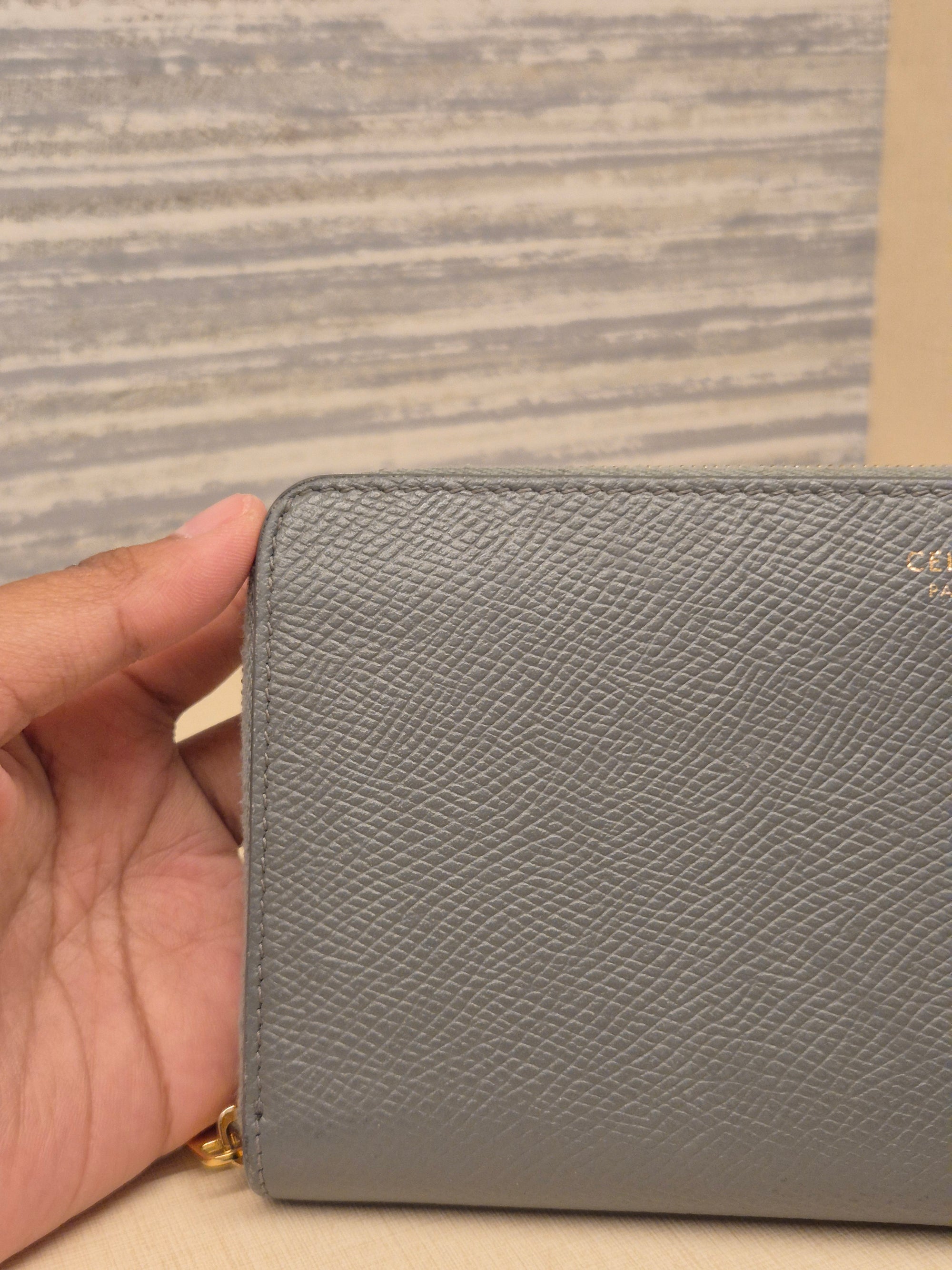 Celine Zip Long Wallet Grey