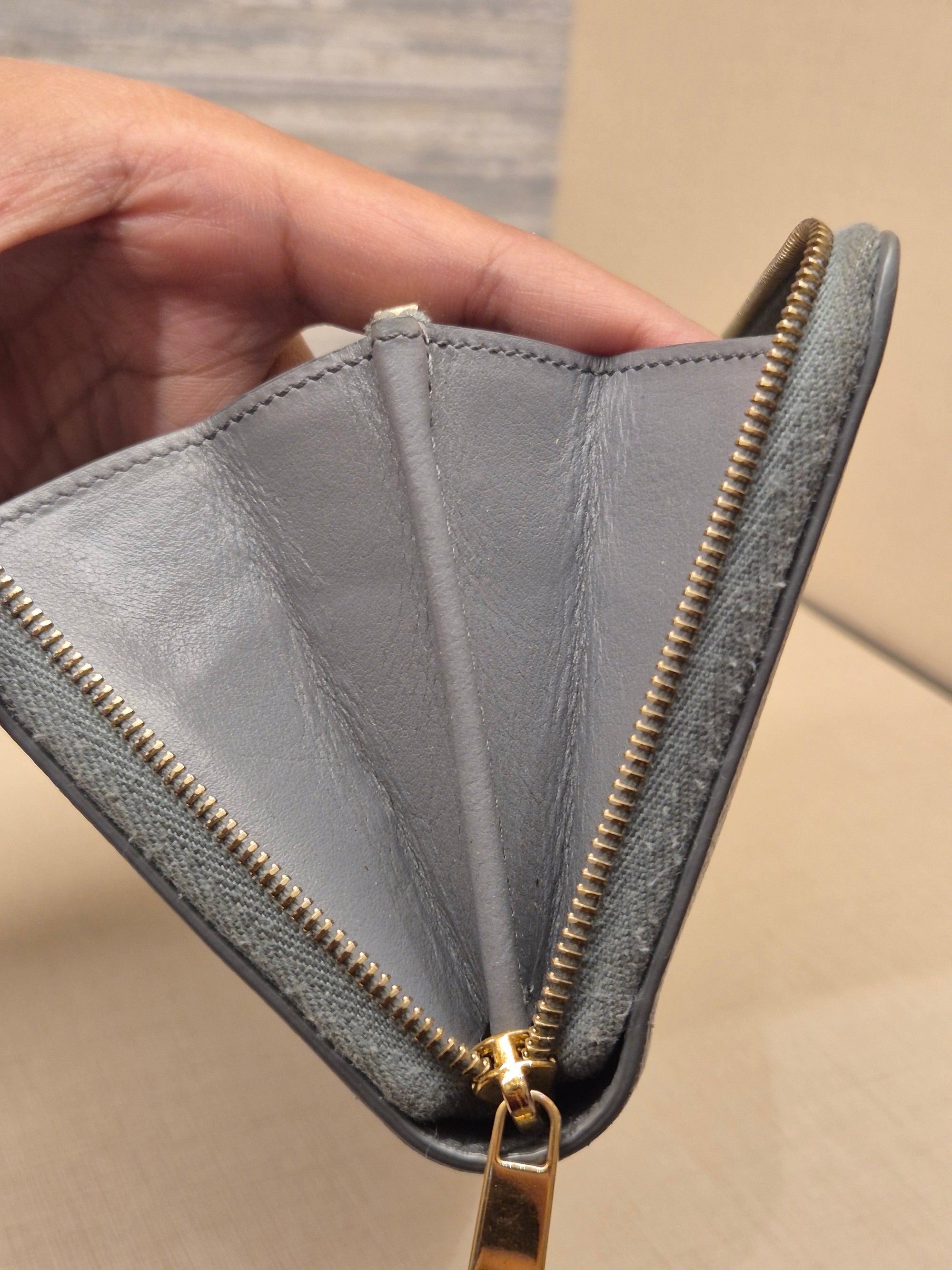 Celine Zip Long Wallet Grey