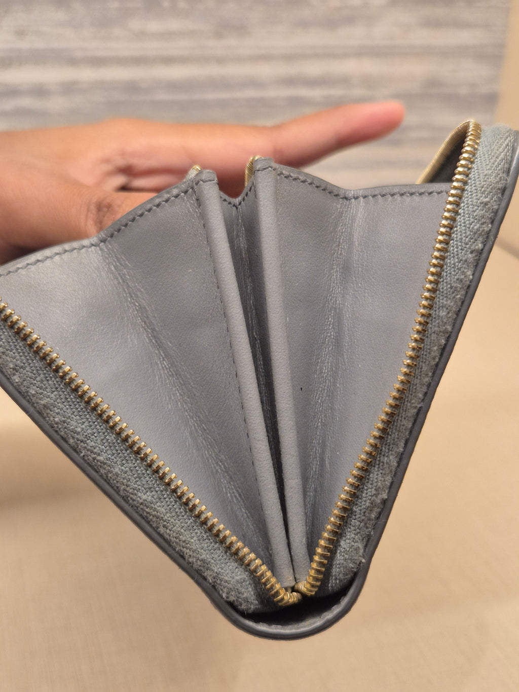 Celine Zip Long Wallet Grey