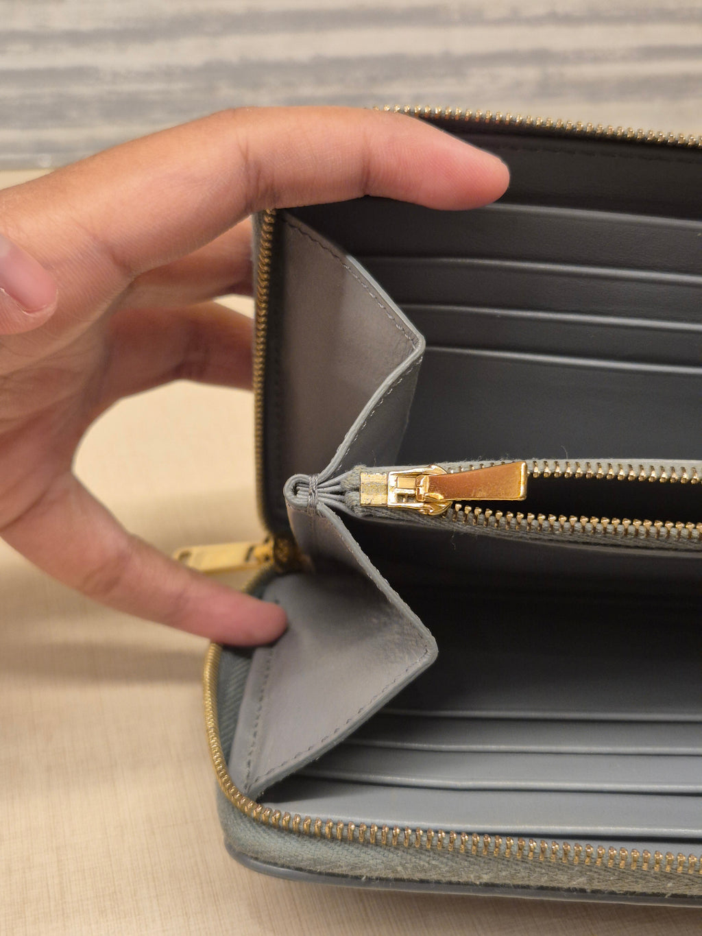 Celine Zip Long Wallet Grey