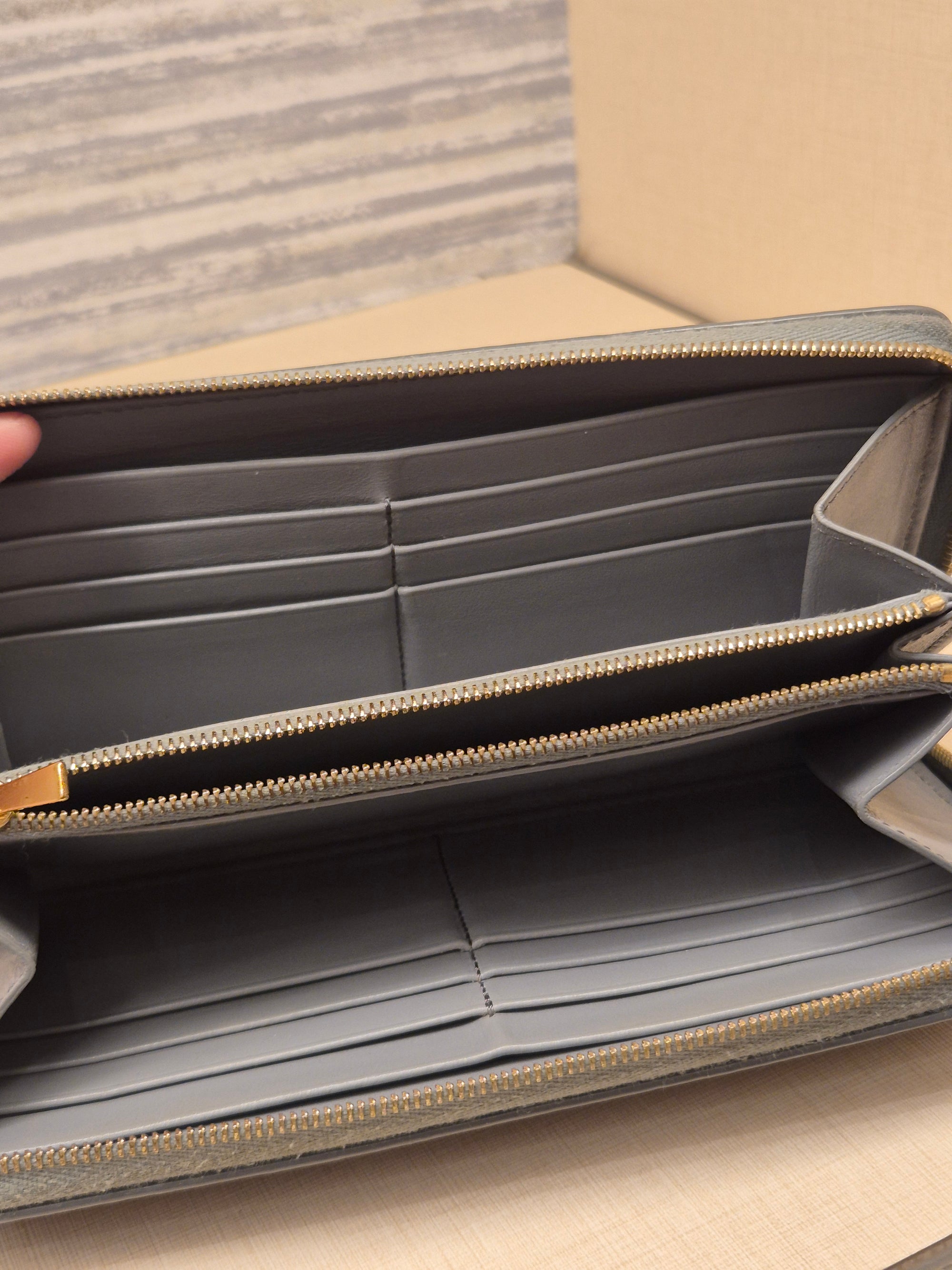 Celine Zip Long Wallet Grey