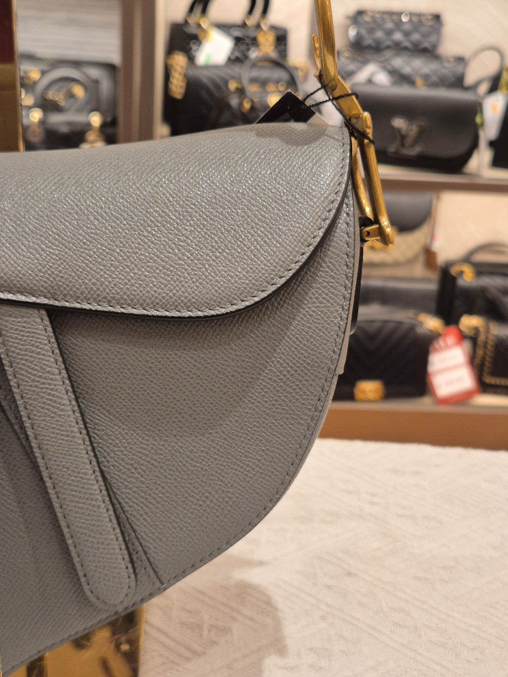 Dior Saddle Medium Grey