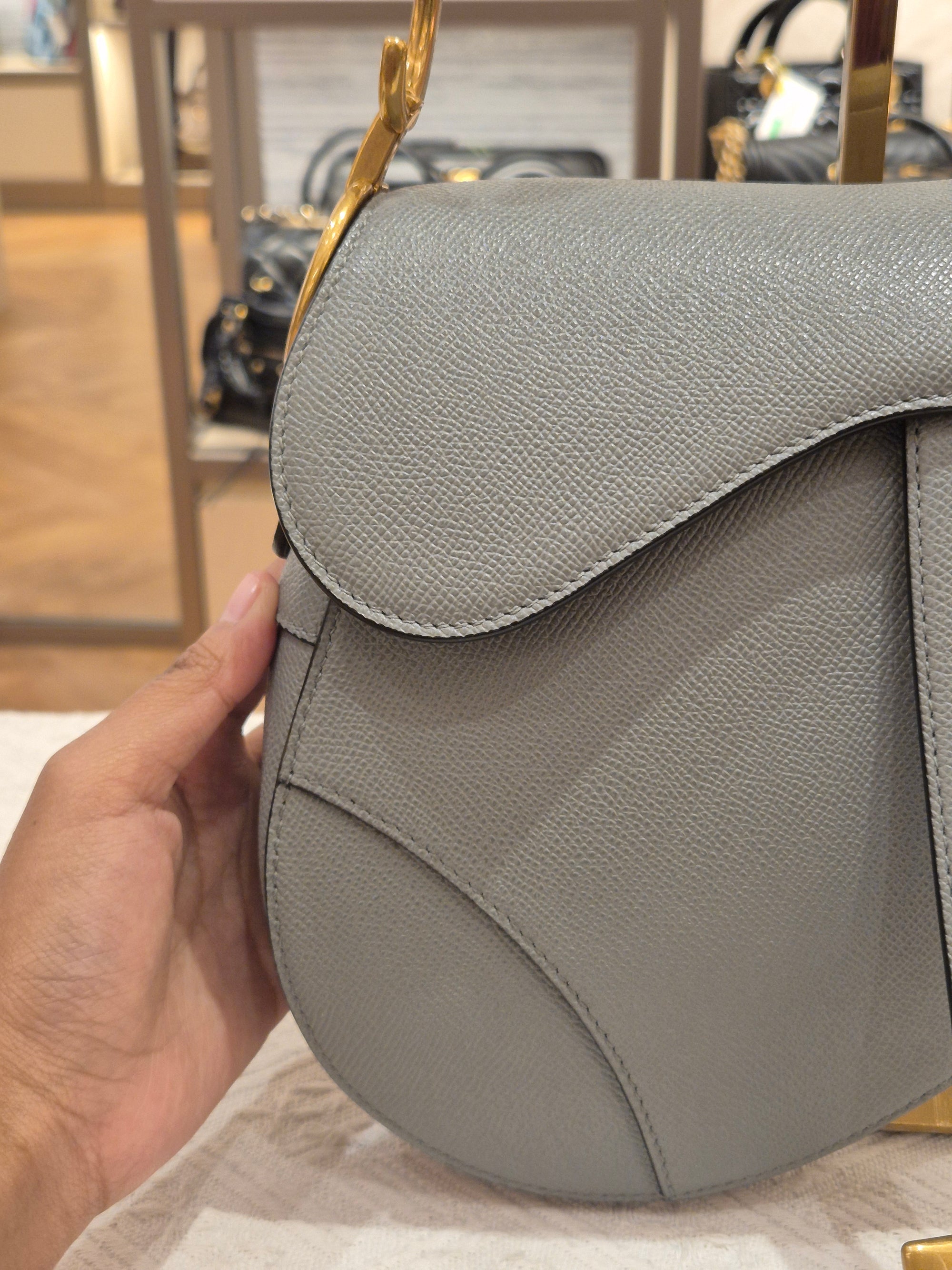Dior Saddle Medium Grey