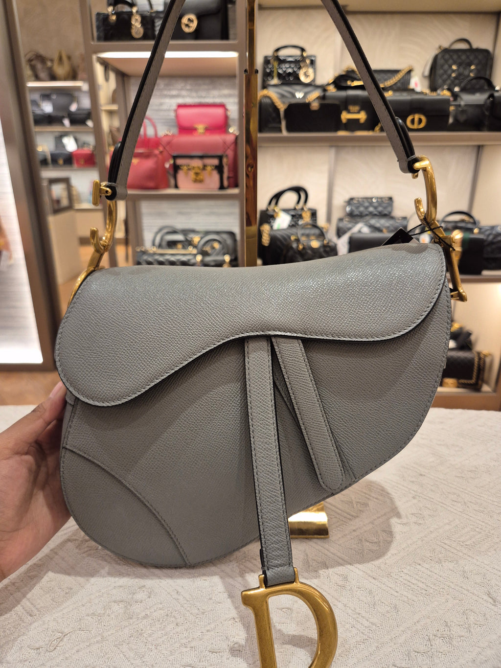 Dior Saddle Medium Grey